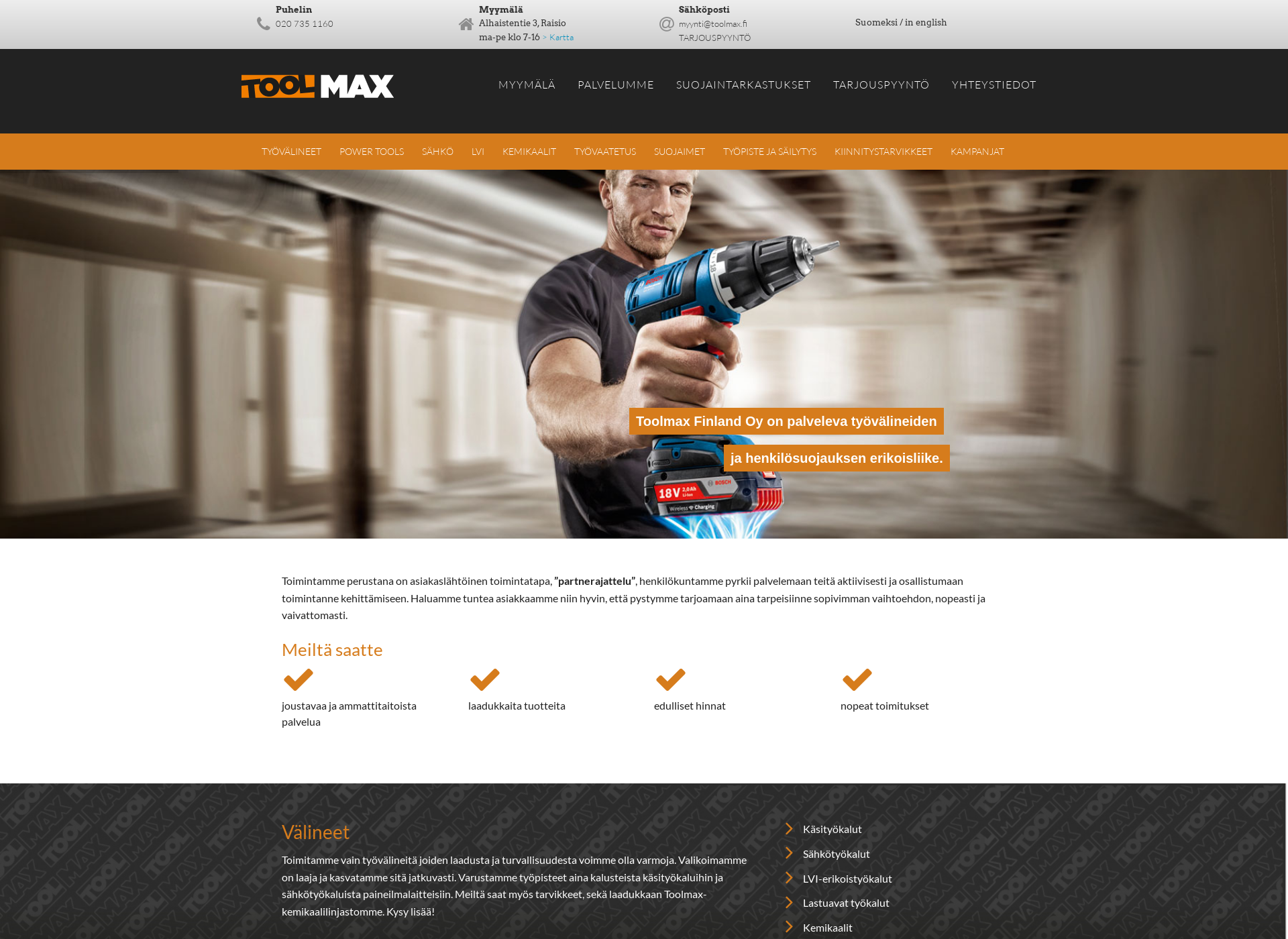 Skärmdump för toolmax.fi