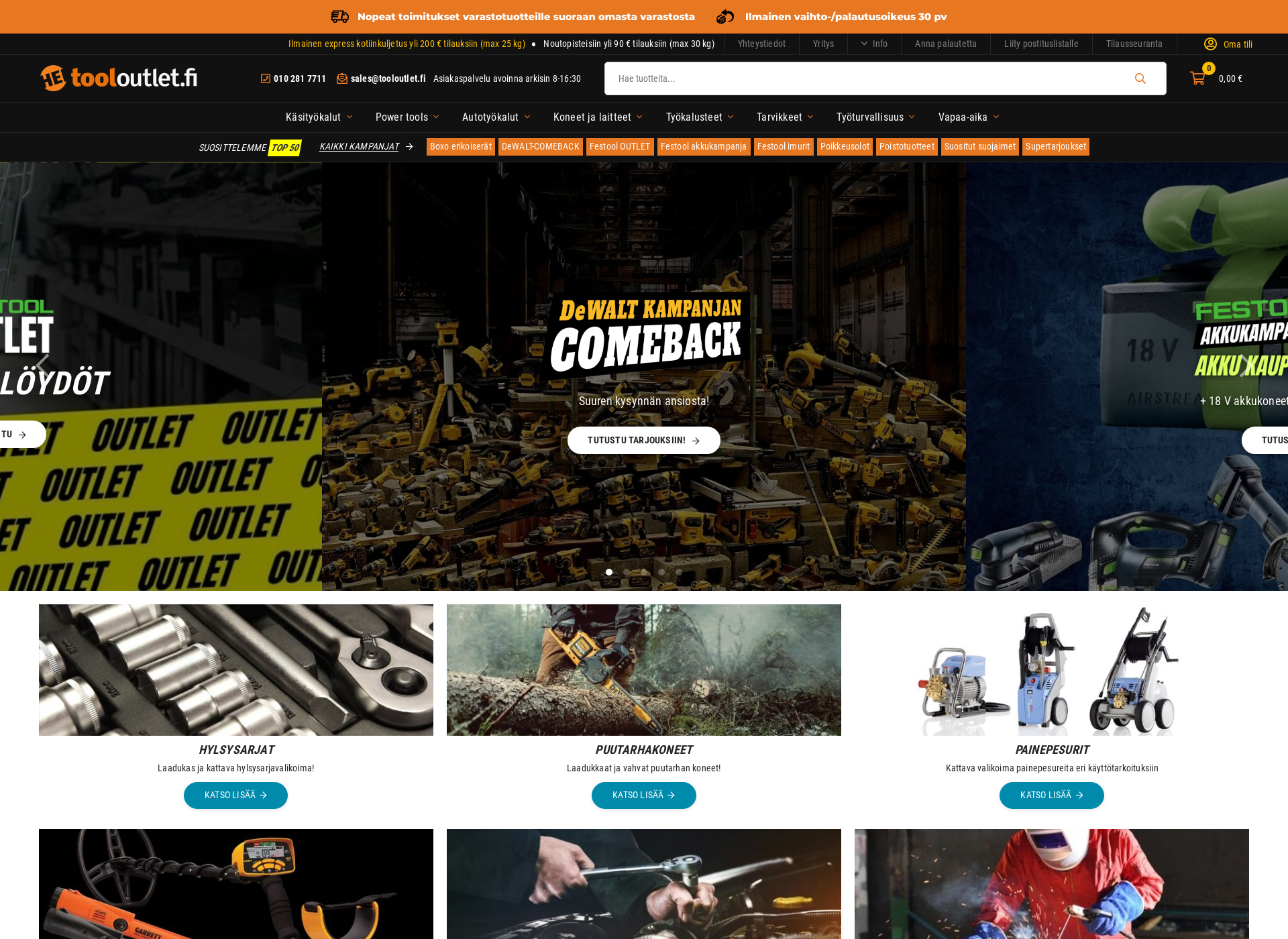 Screenshot for tooloutlet.fi