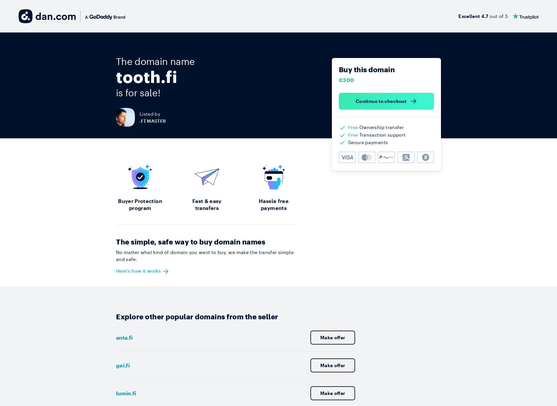 Screenshot for tooth.fi