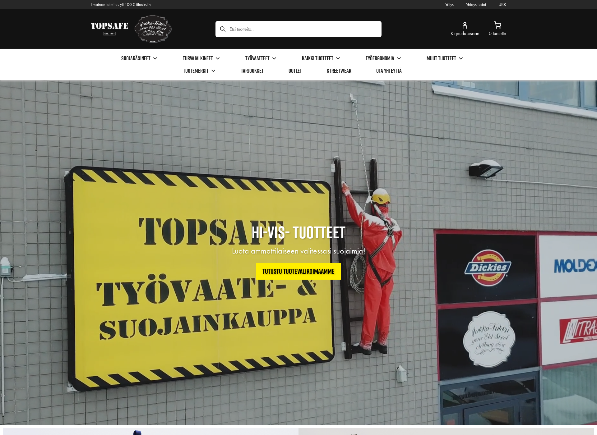 Skärmdump för topsafe.fi