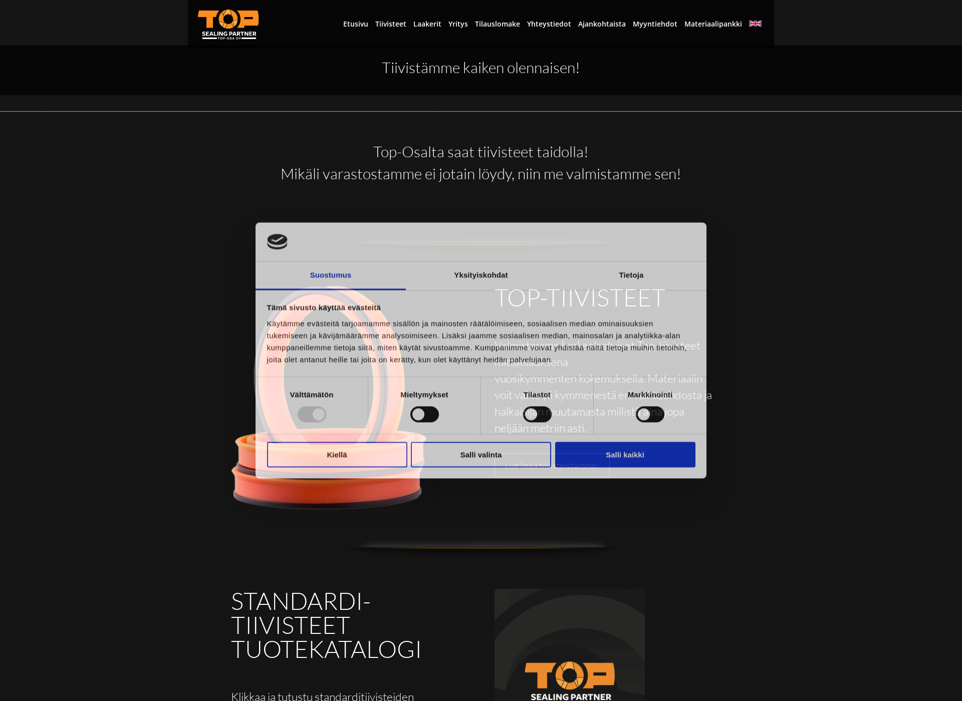 Skärmdump för topsealingpartner.fi