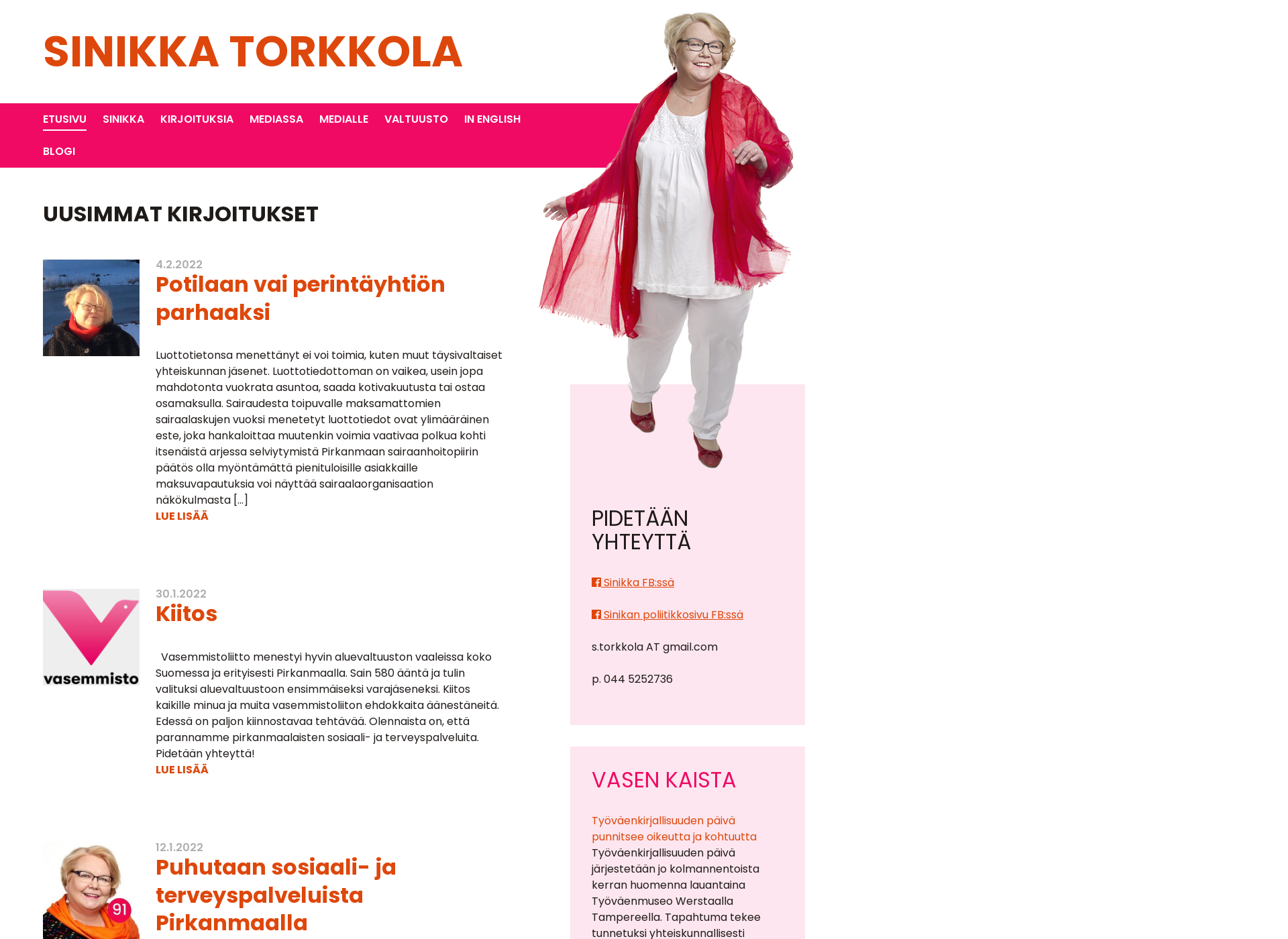 Skärmdump för torkkolasinikka.fi