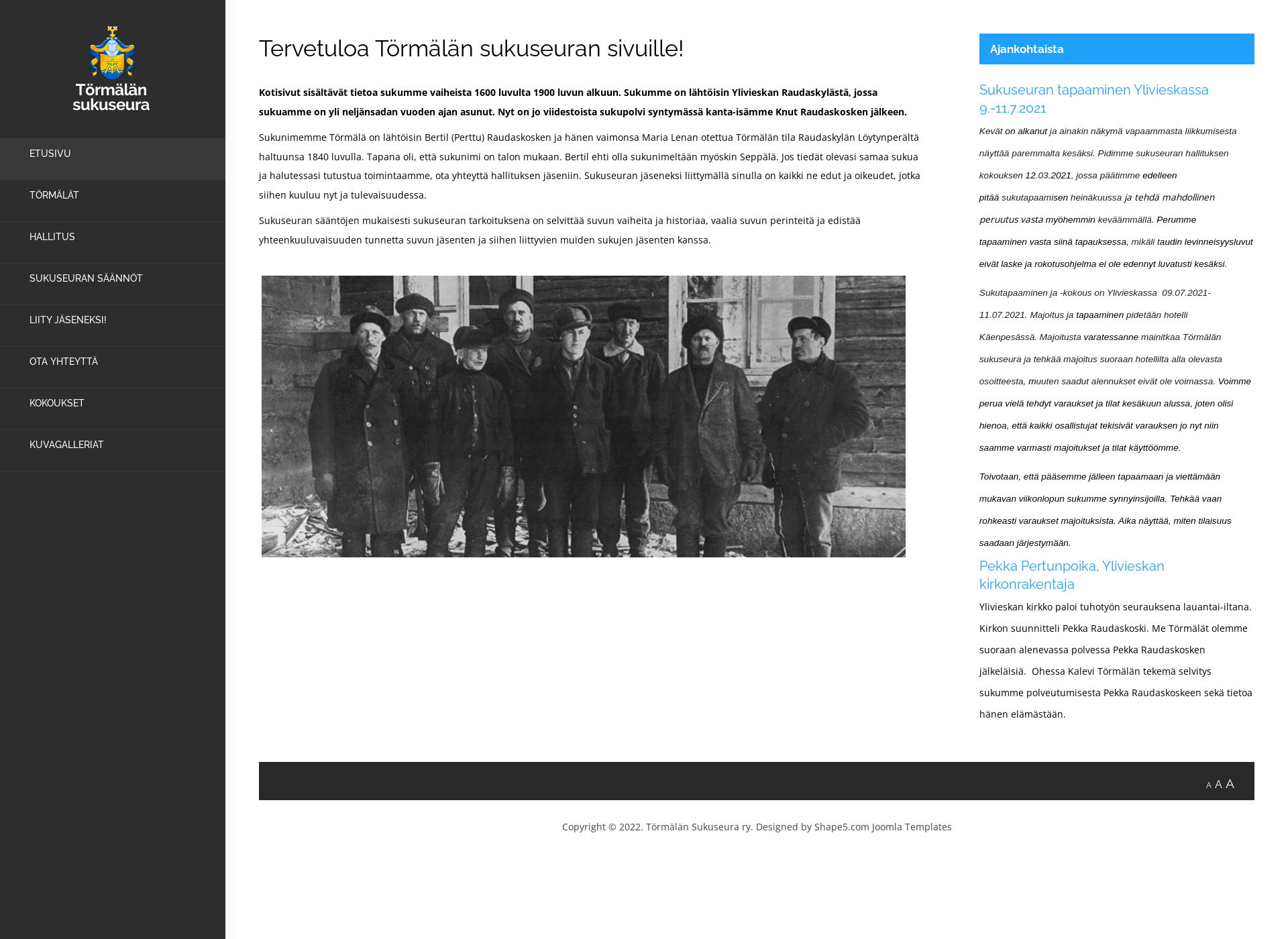 Screenshot for tormalansukuseura.fi