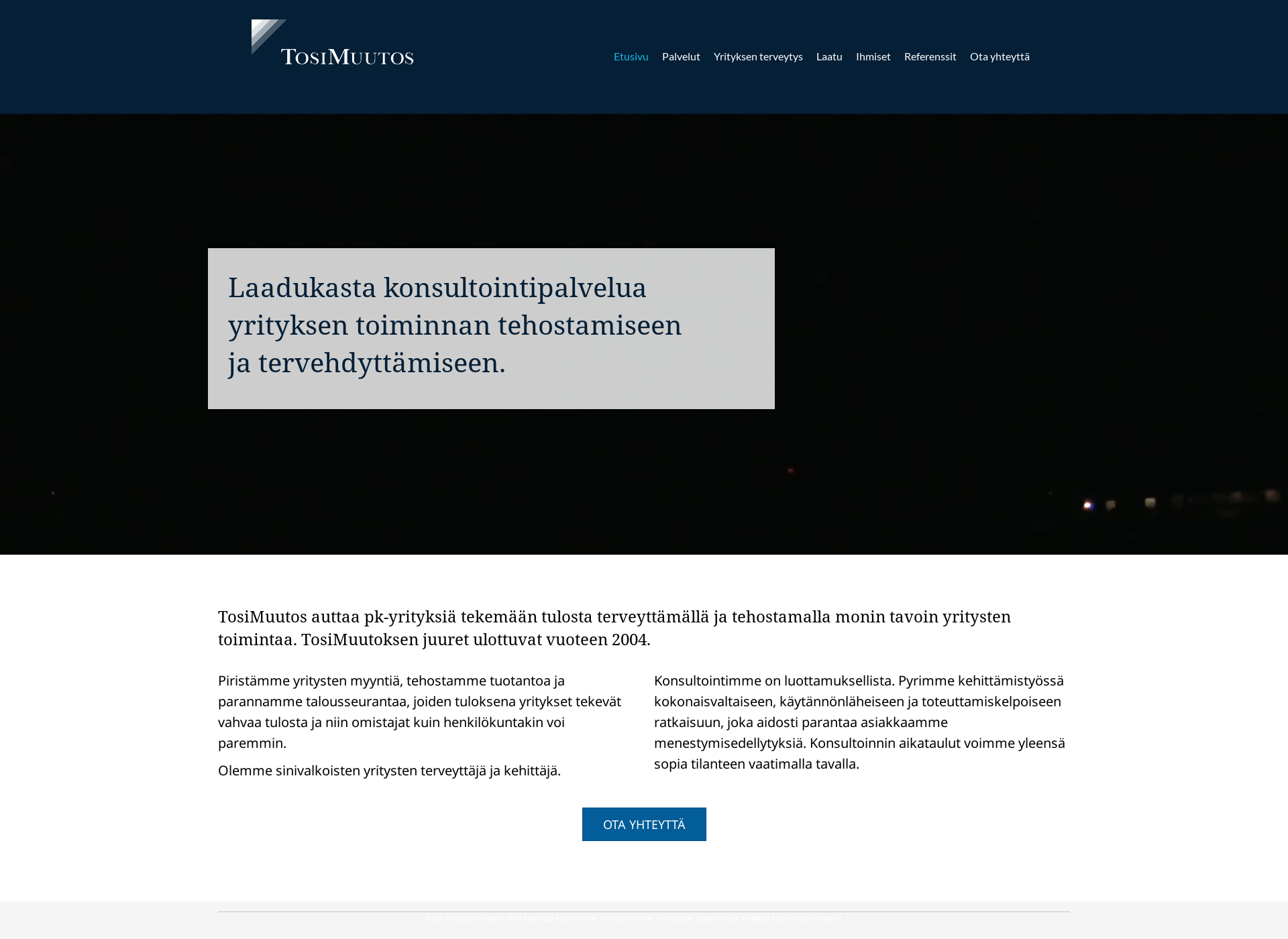 Skärmdump för tosimuutos.fi