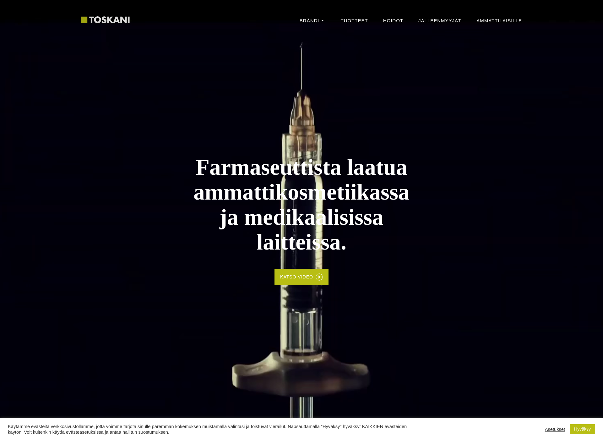 Skärmdump för toskani.fi