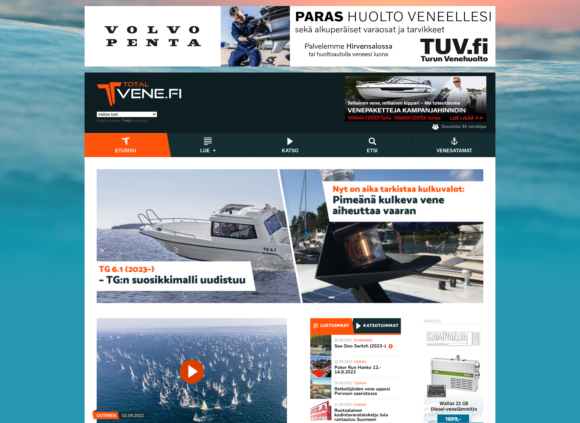 Screenshot for totalvene.fi