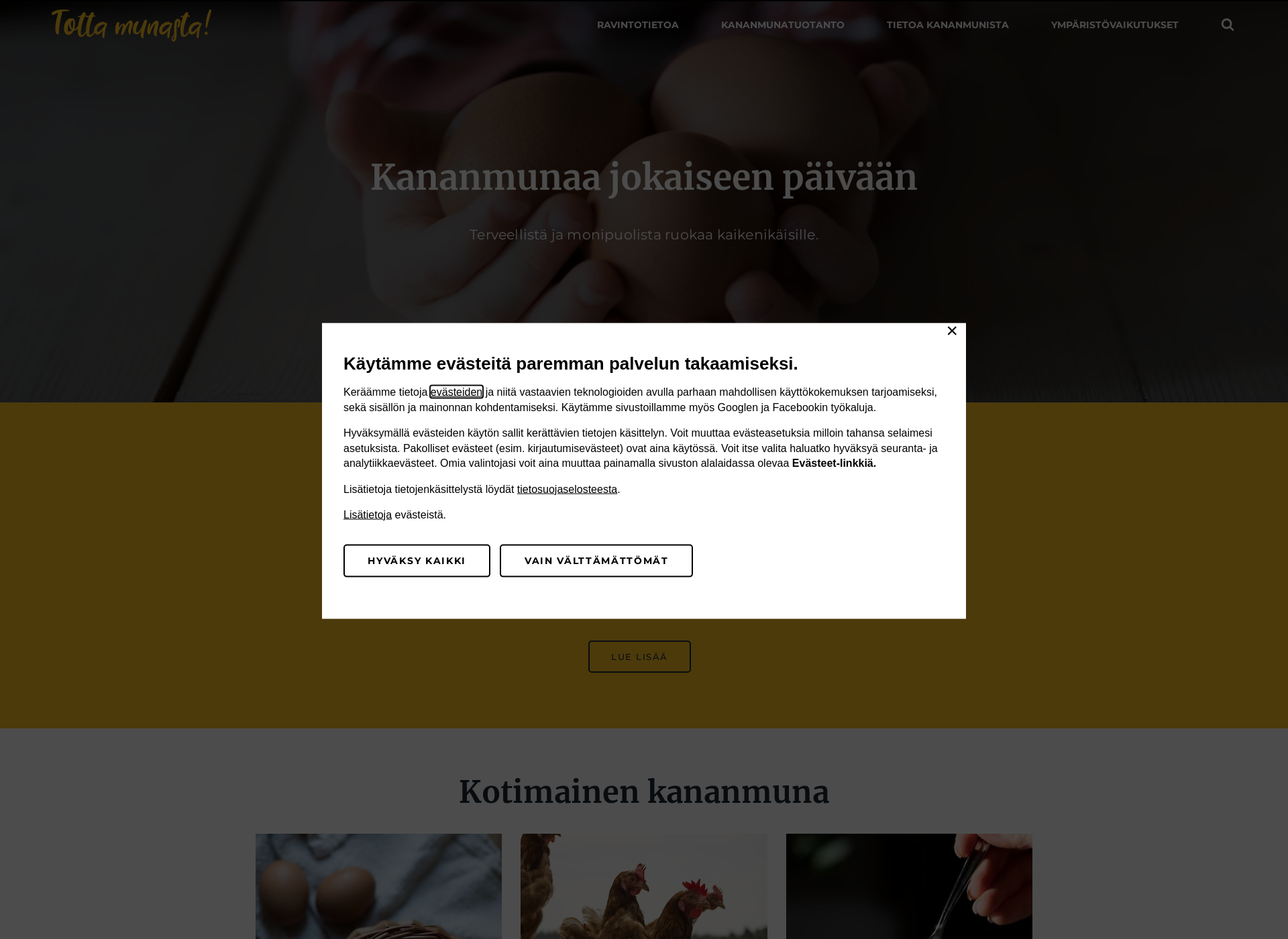 Screenshot for tottamunasta.fi