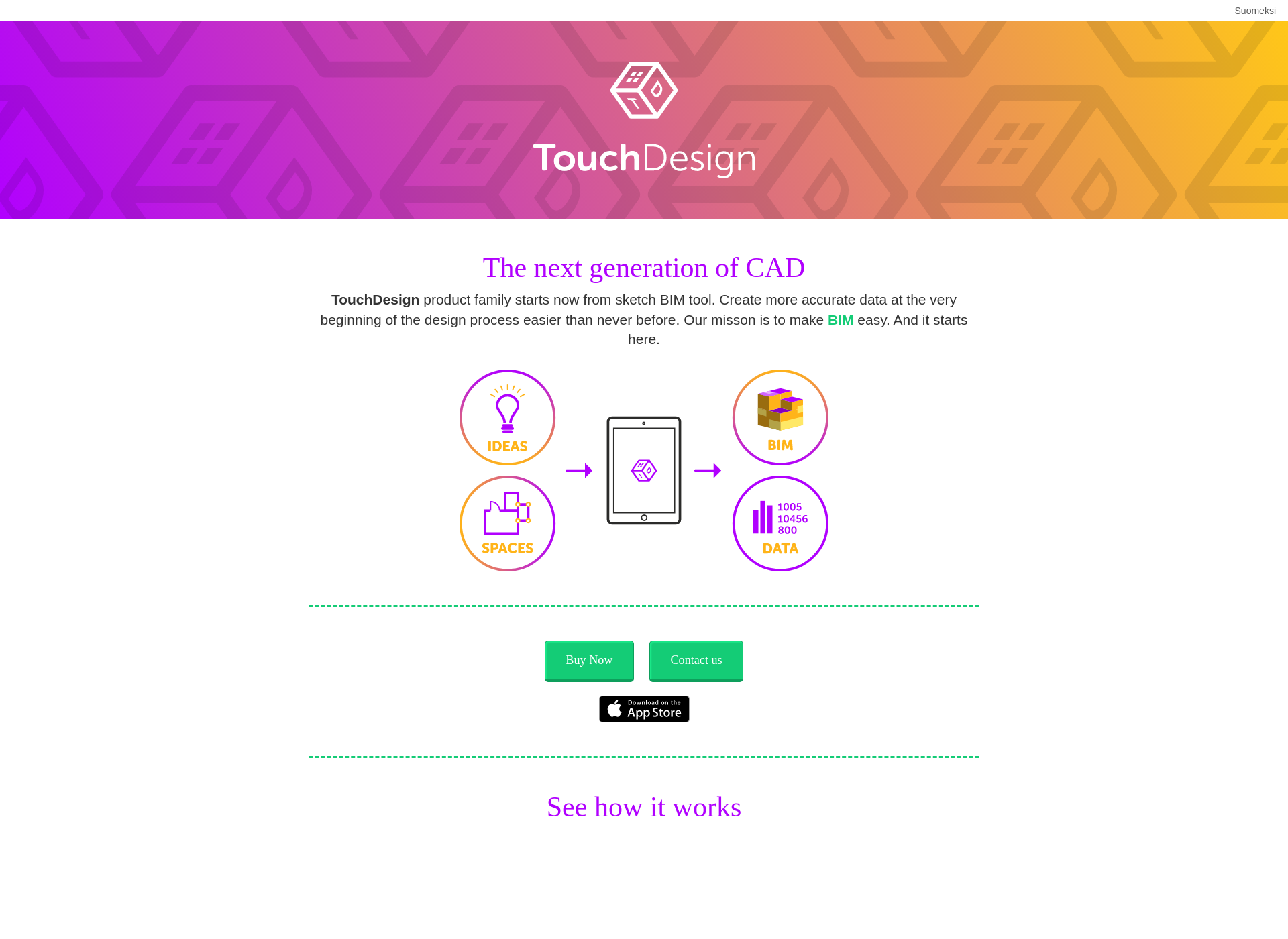 Skärmdump för touchdesign.fi