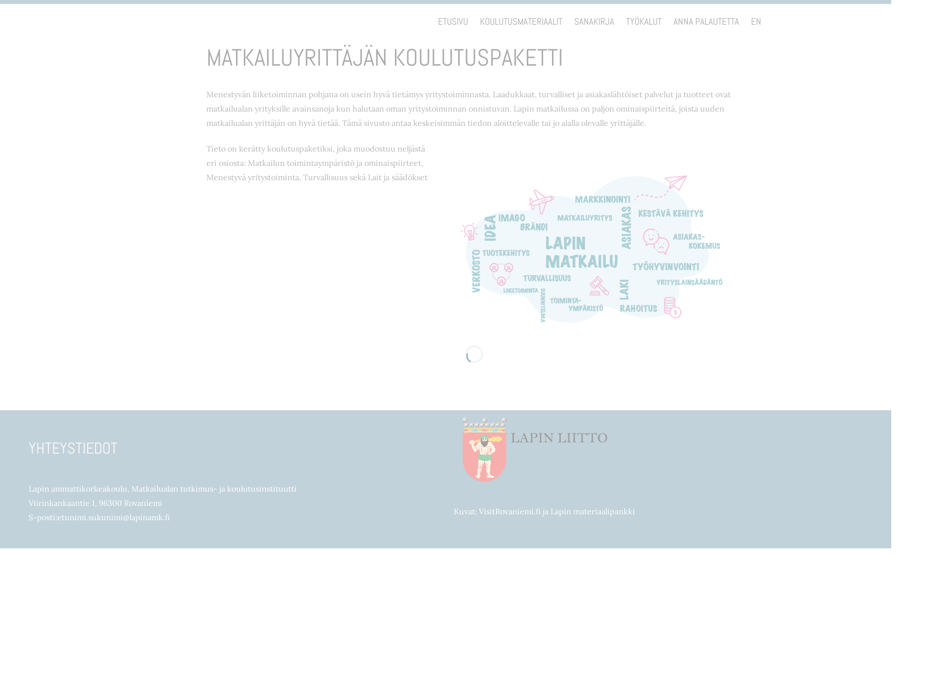 Skärmdump för tourismabc.fi