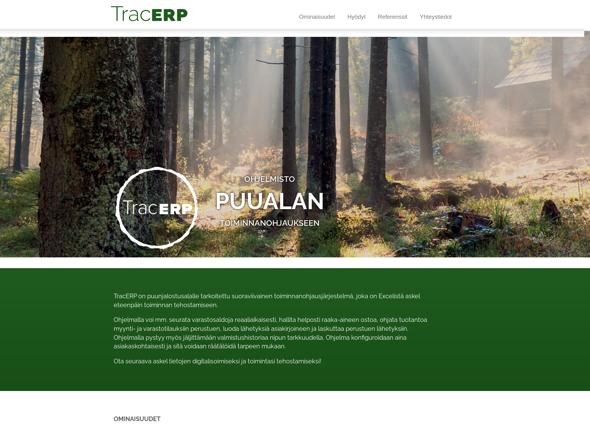 Screenshot for tracerp.fi