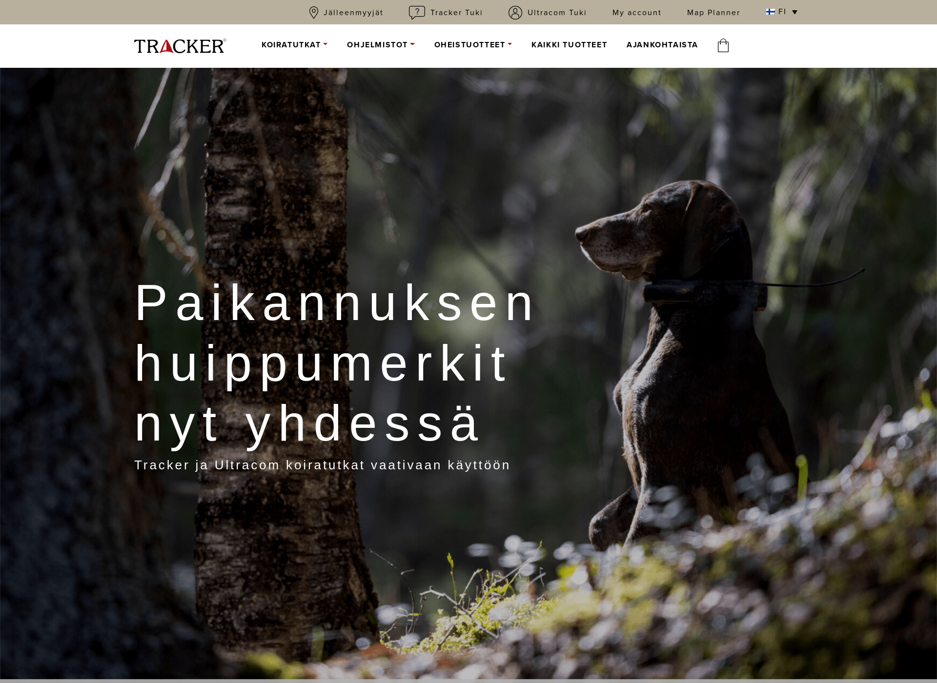 Skärmdump för tracker.fi