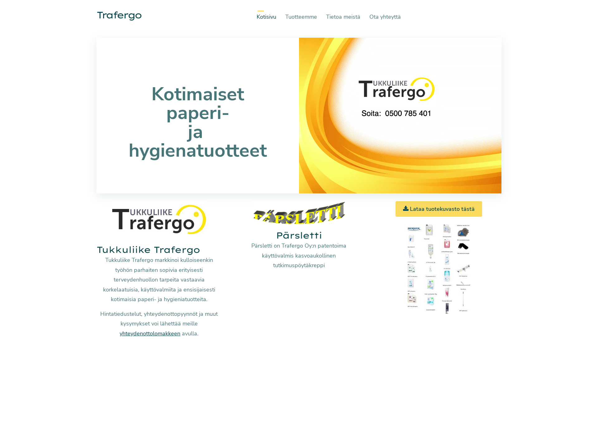 Skärmdump för trafergo.fi