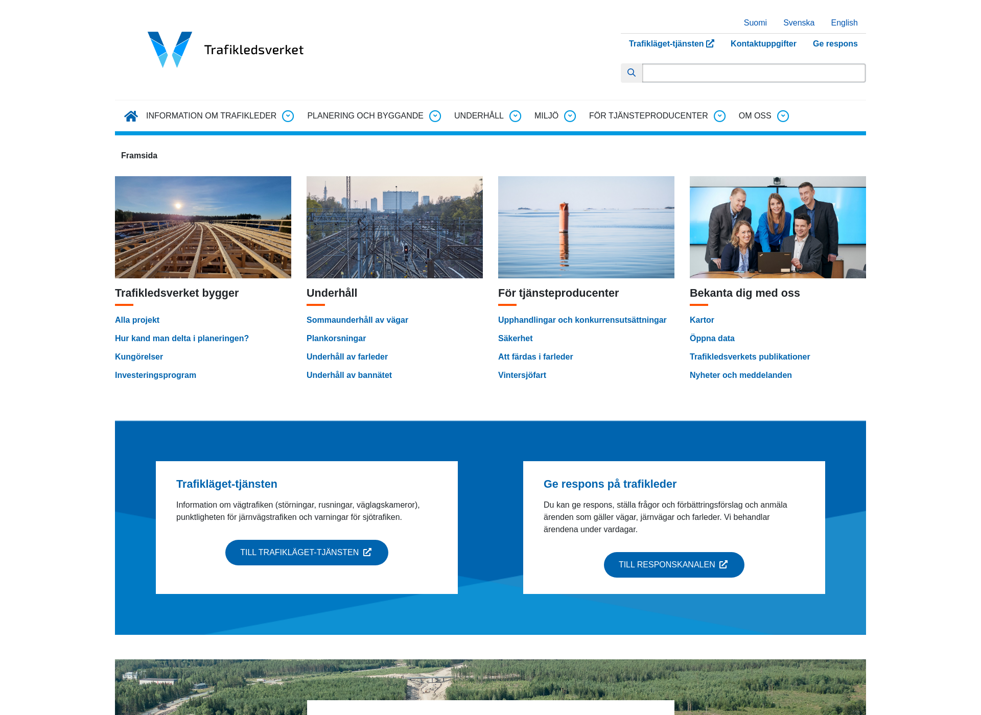 Screenshot for trafikledsverket.fi