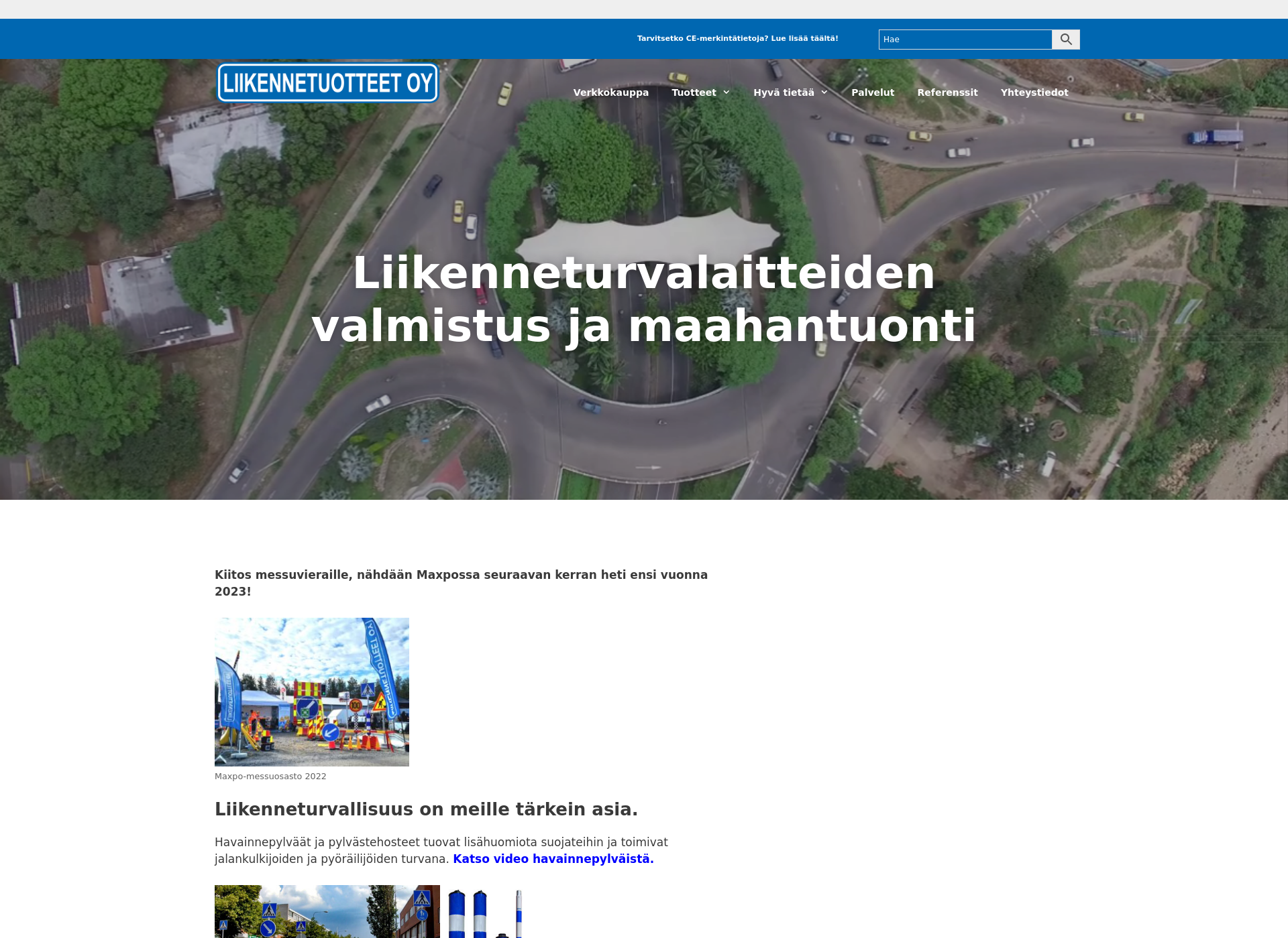 Screenshot for trafikprodukter.fi