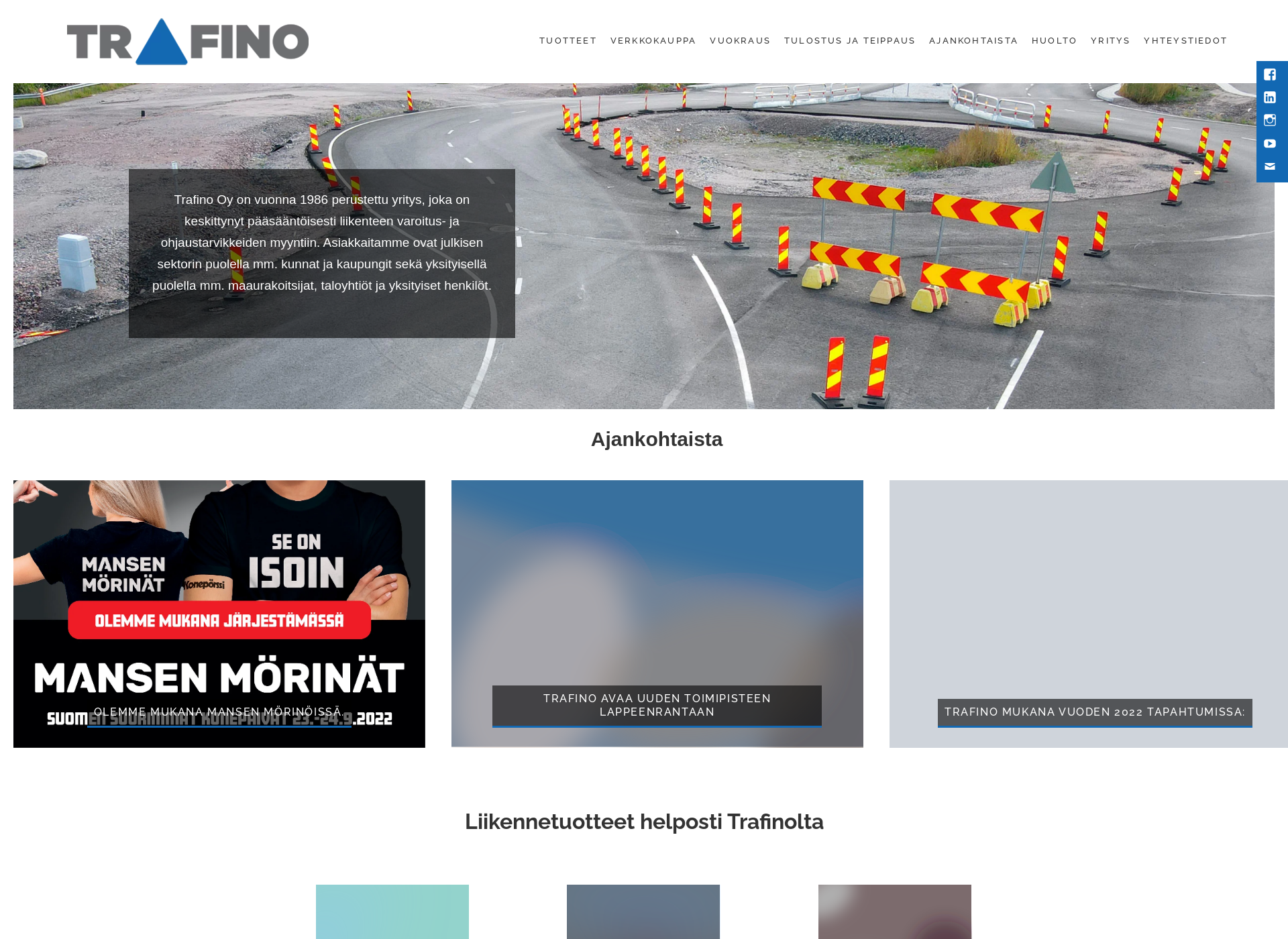 Skärmdump för trafino.fi