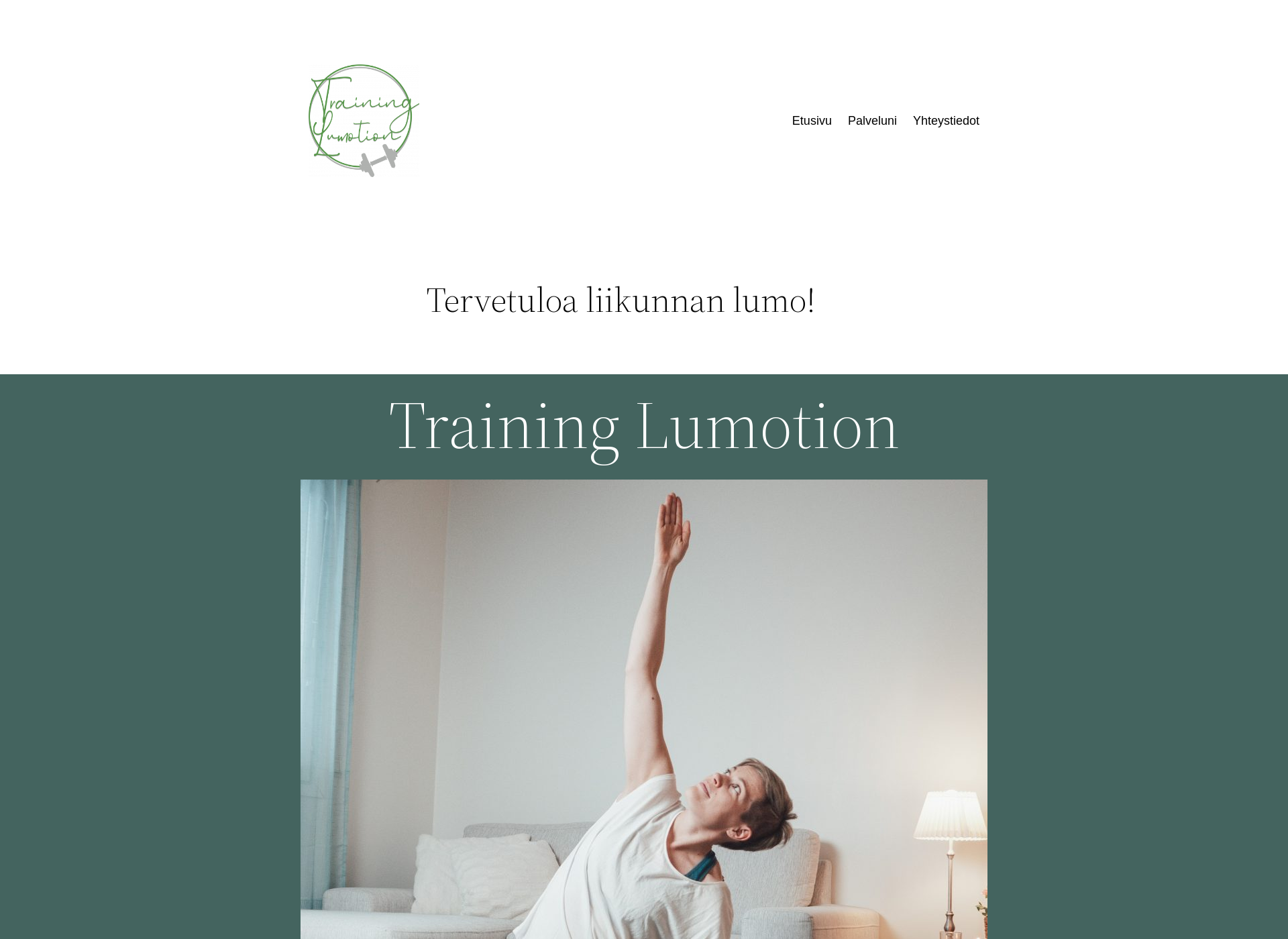 Skärmdump för traininglumotion.fi
