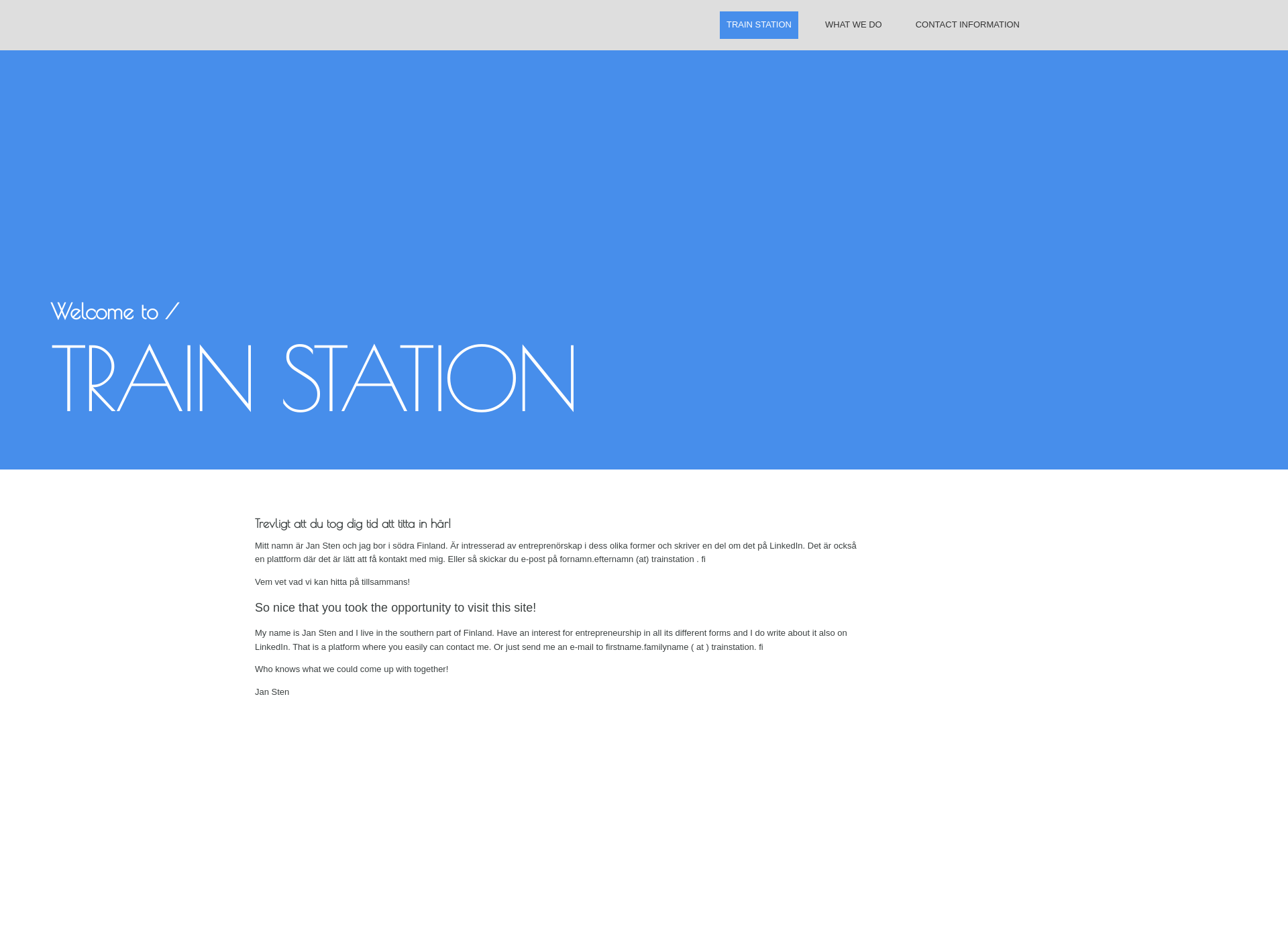 Skärmdump för trainstation.fi