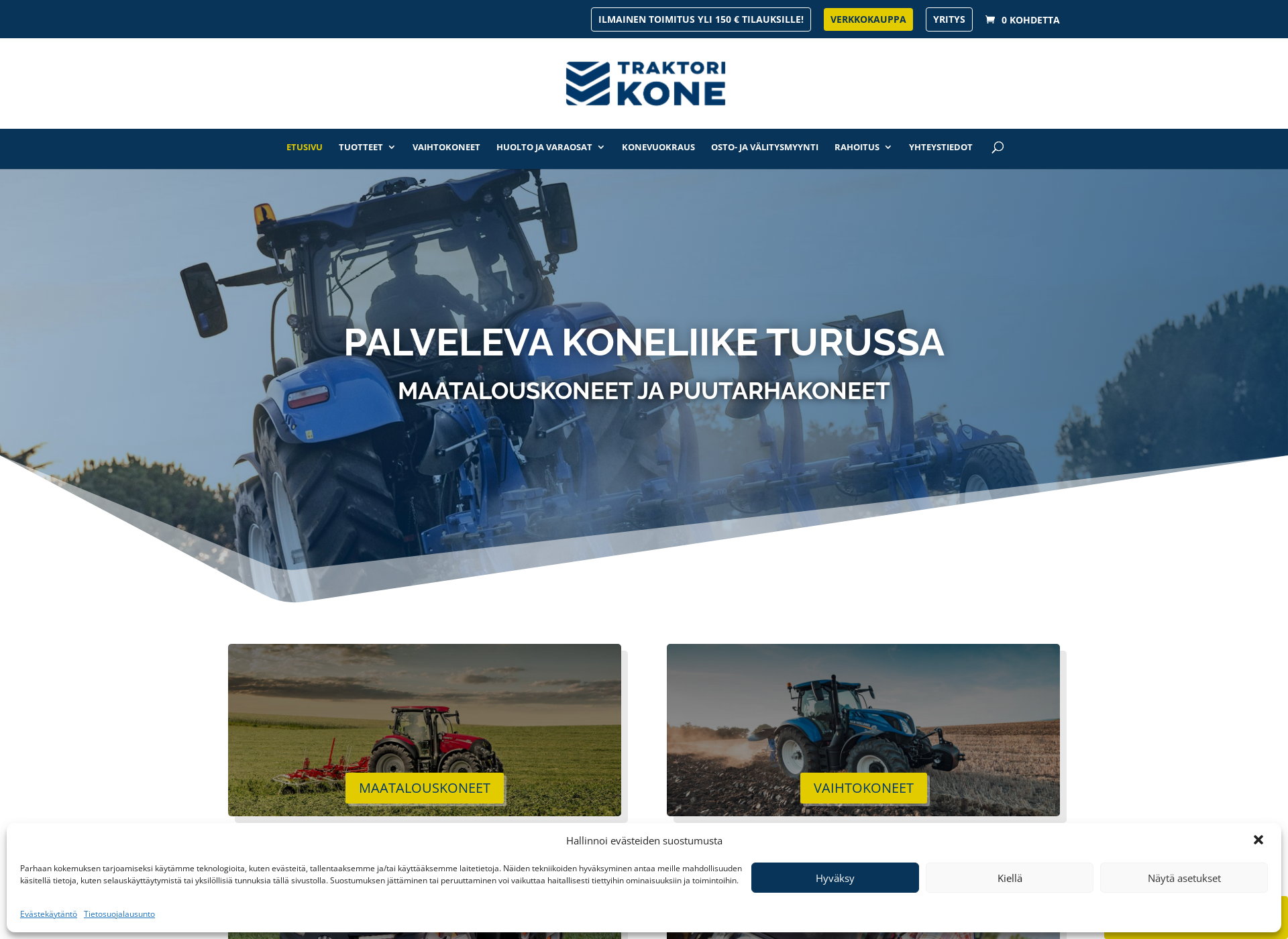 Skärmdump för traktorikone.fi