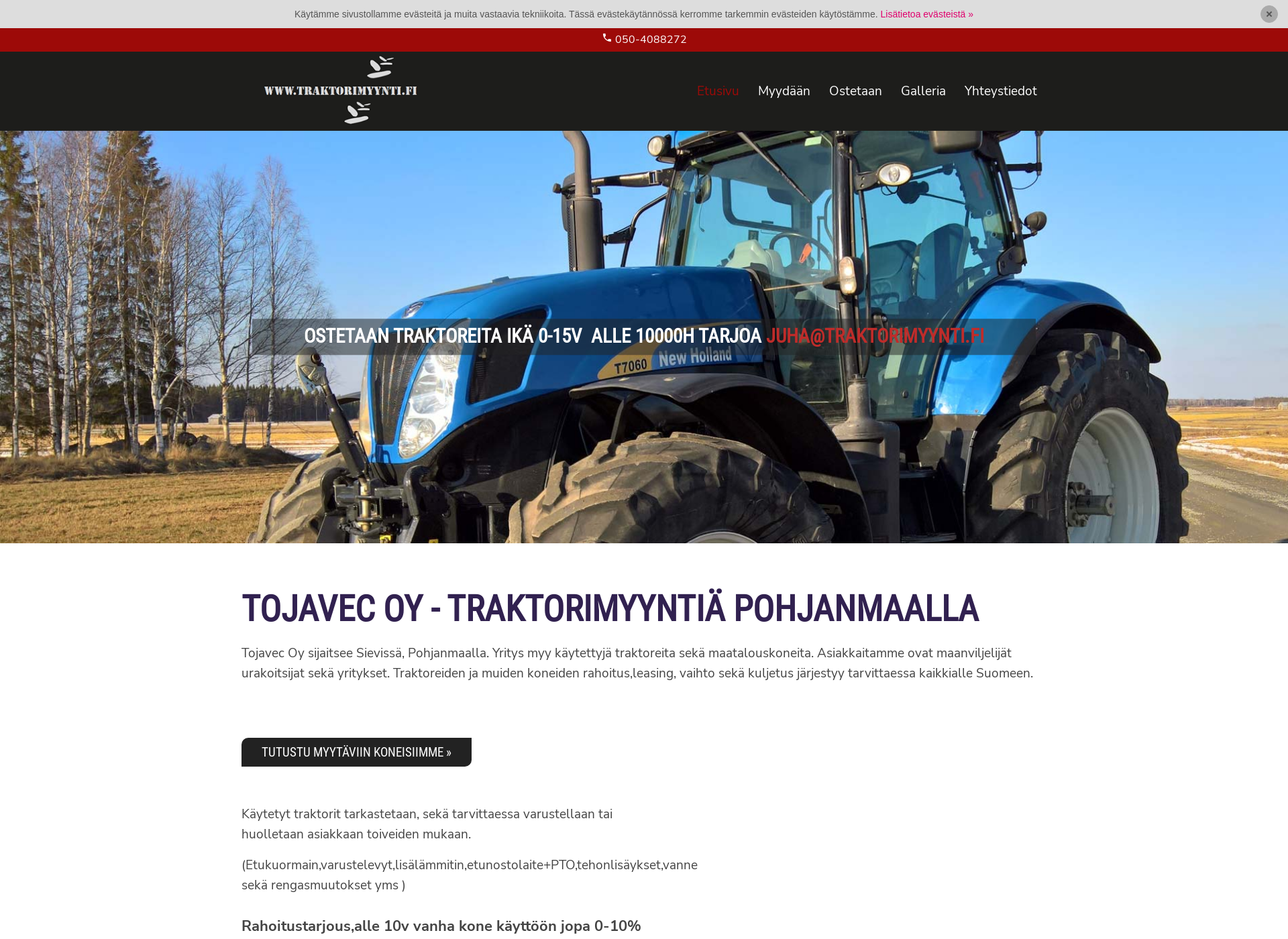 Skärmdump för traktorimyynti.fi