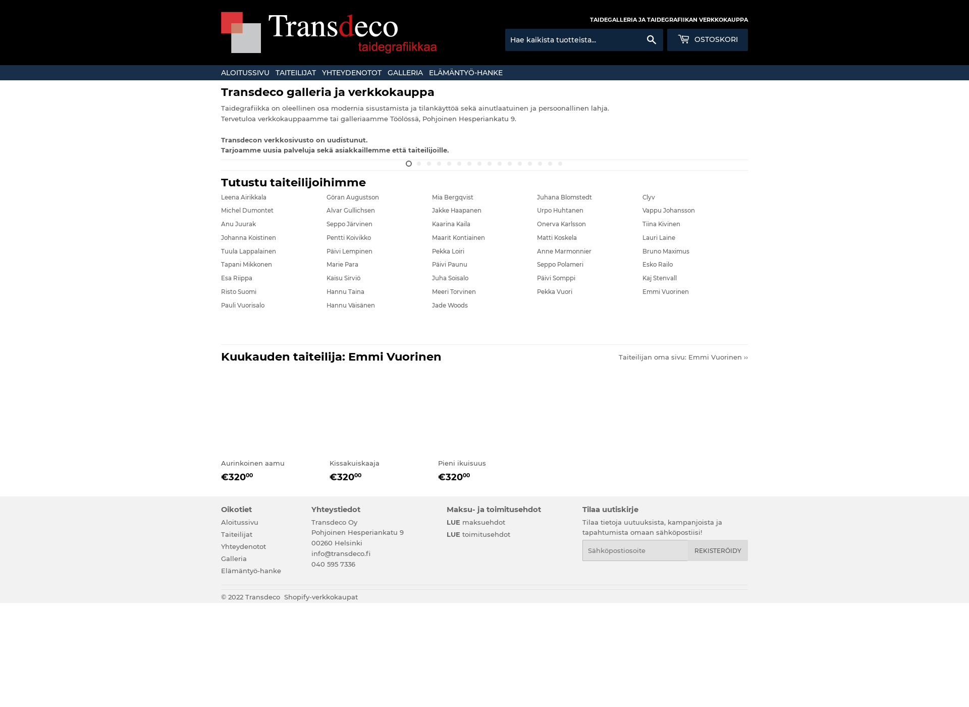 Screenshot for transdeco.fi