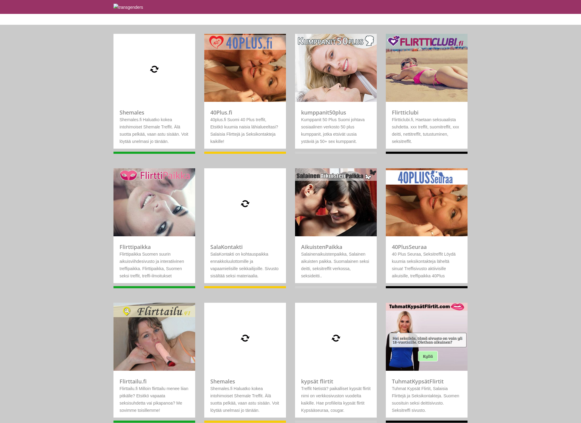 Skärmdump för transgenders.fi