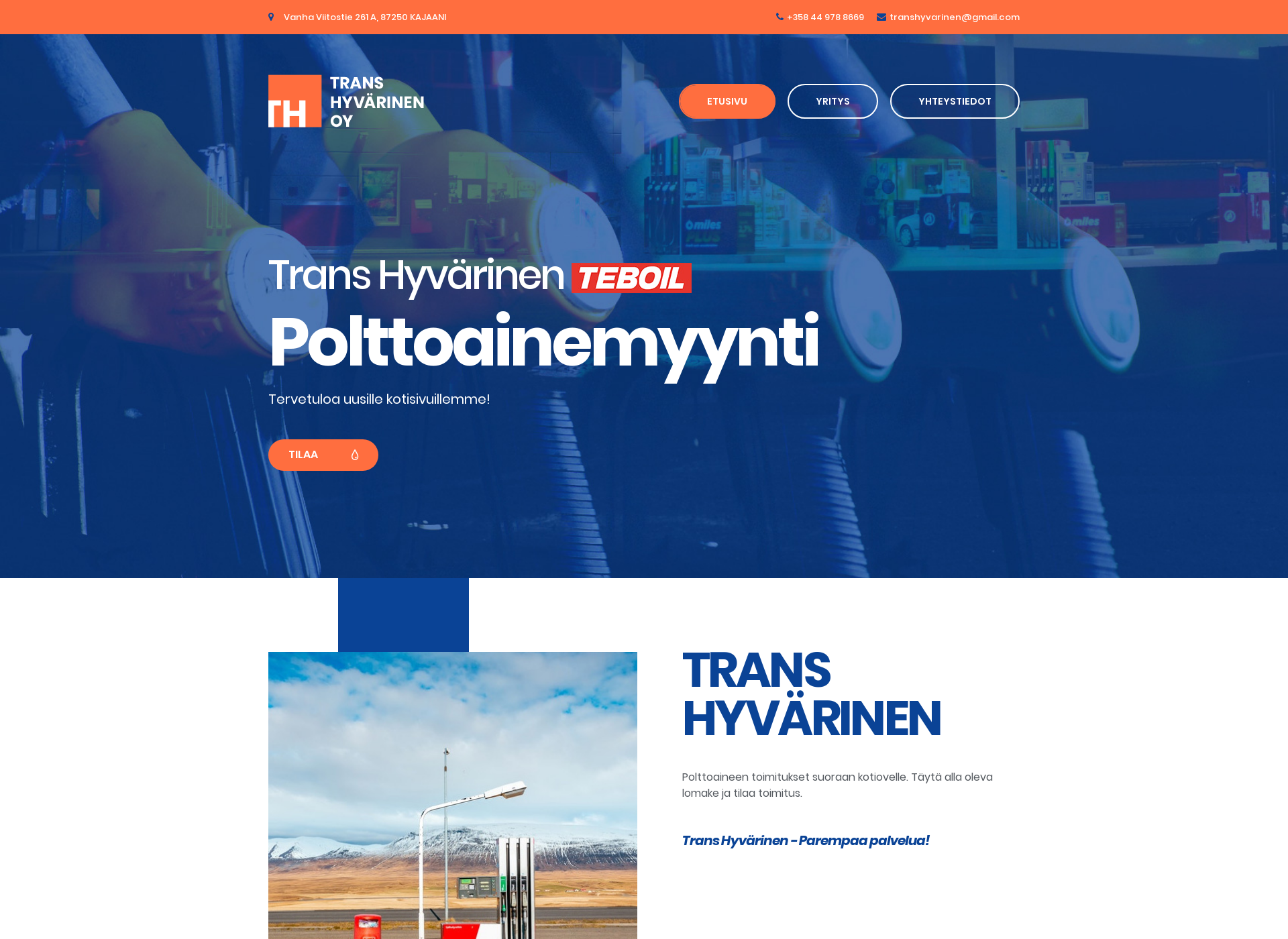 Skärmdump för transhyvarinen.fi