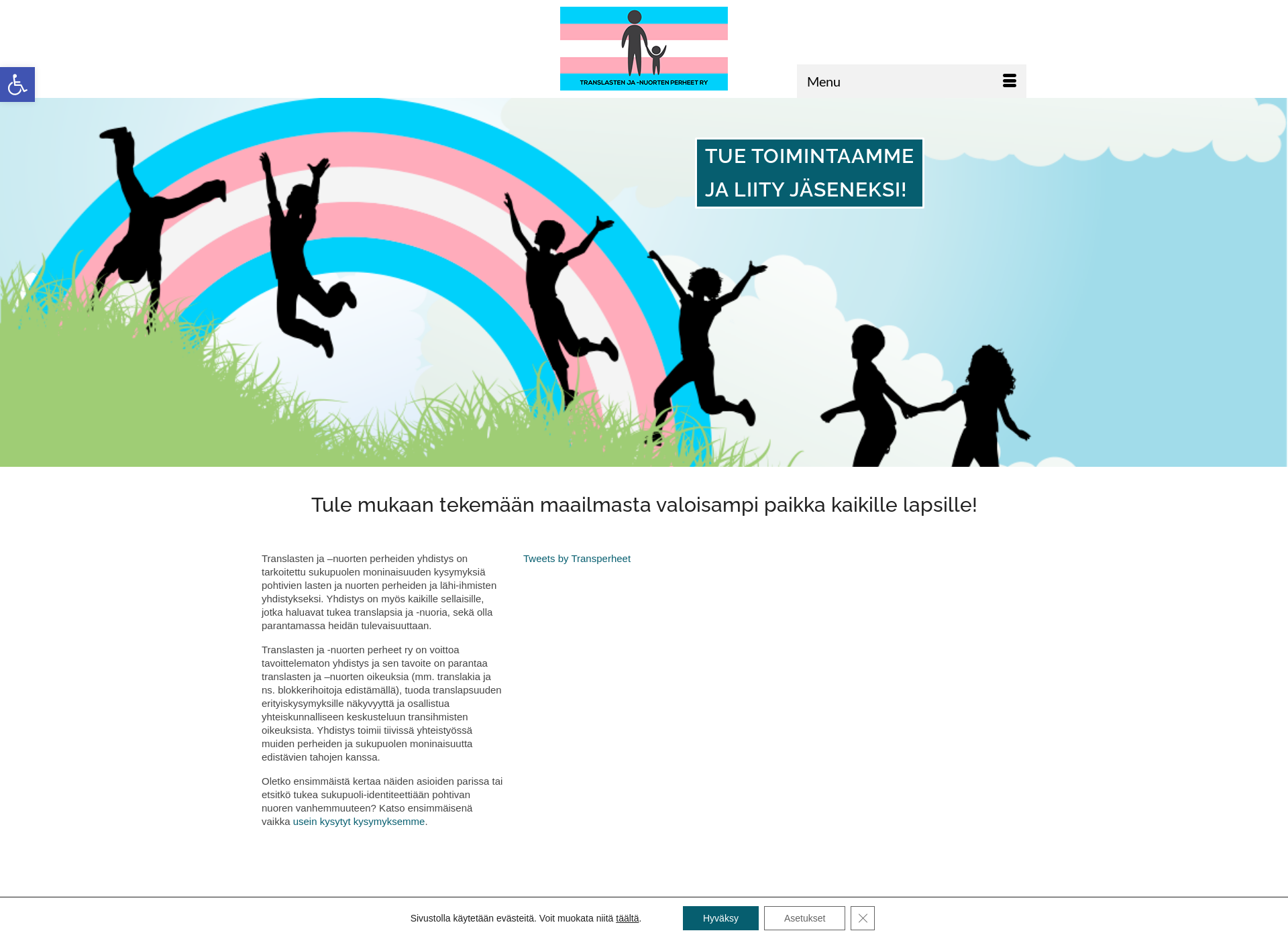 Skärmdump för transperheet.fi