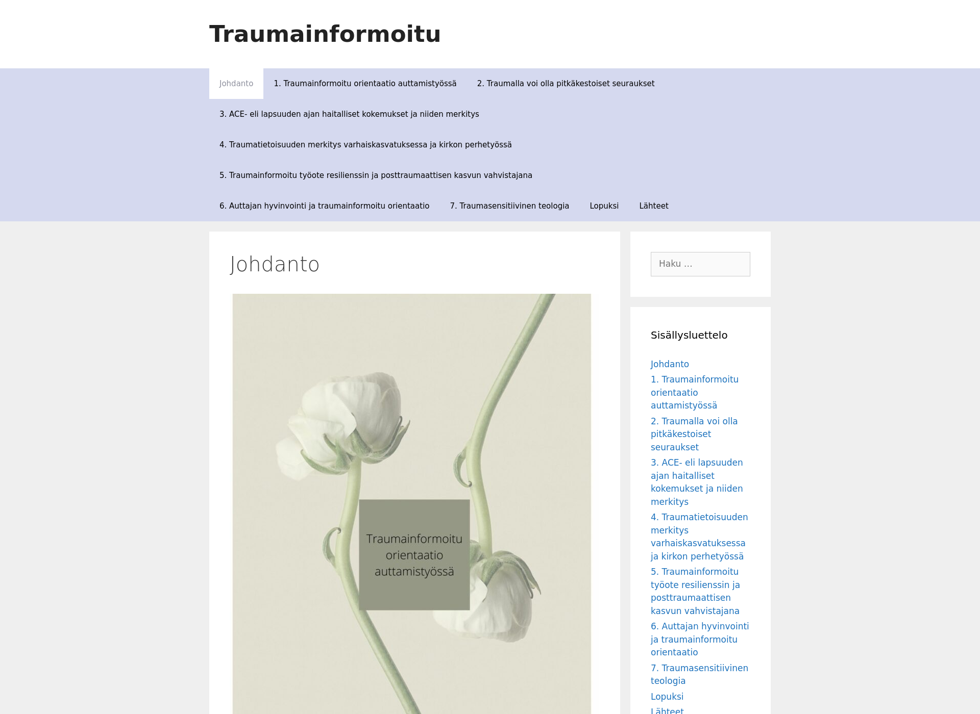Screenshot for traumainformoitu.fi