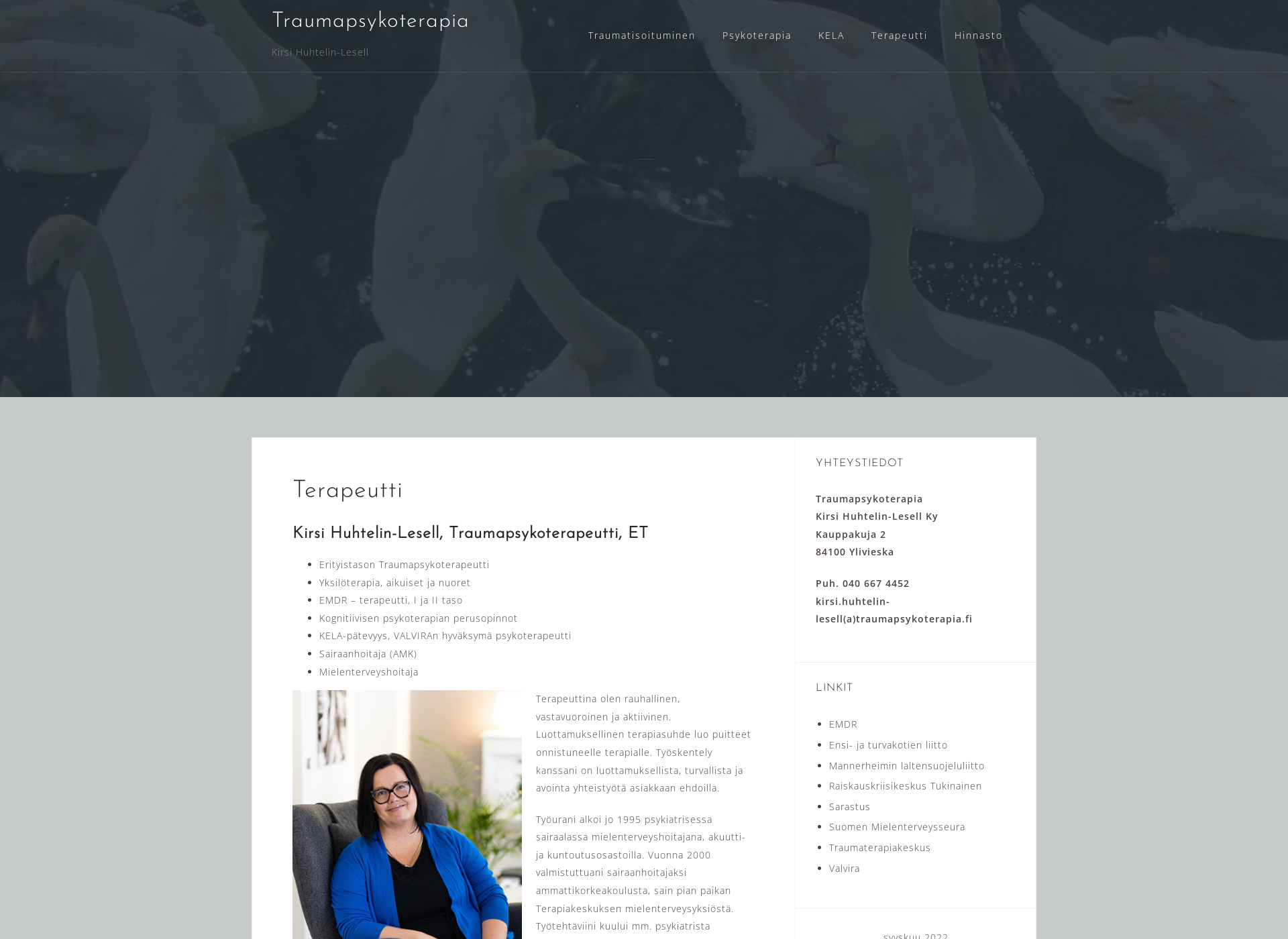 Screenshot for traumapsykoterapia.fi
