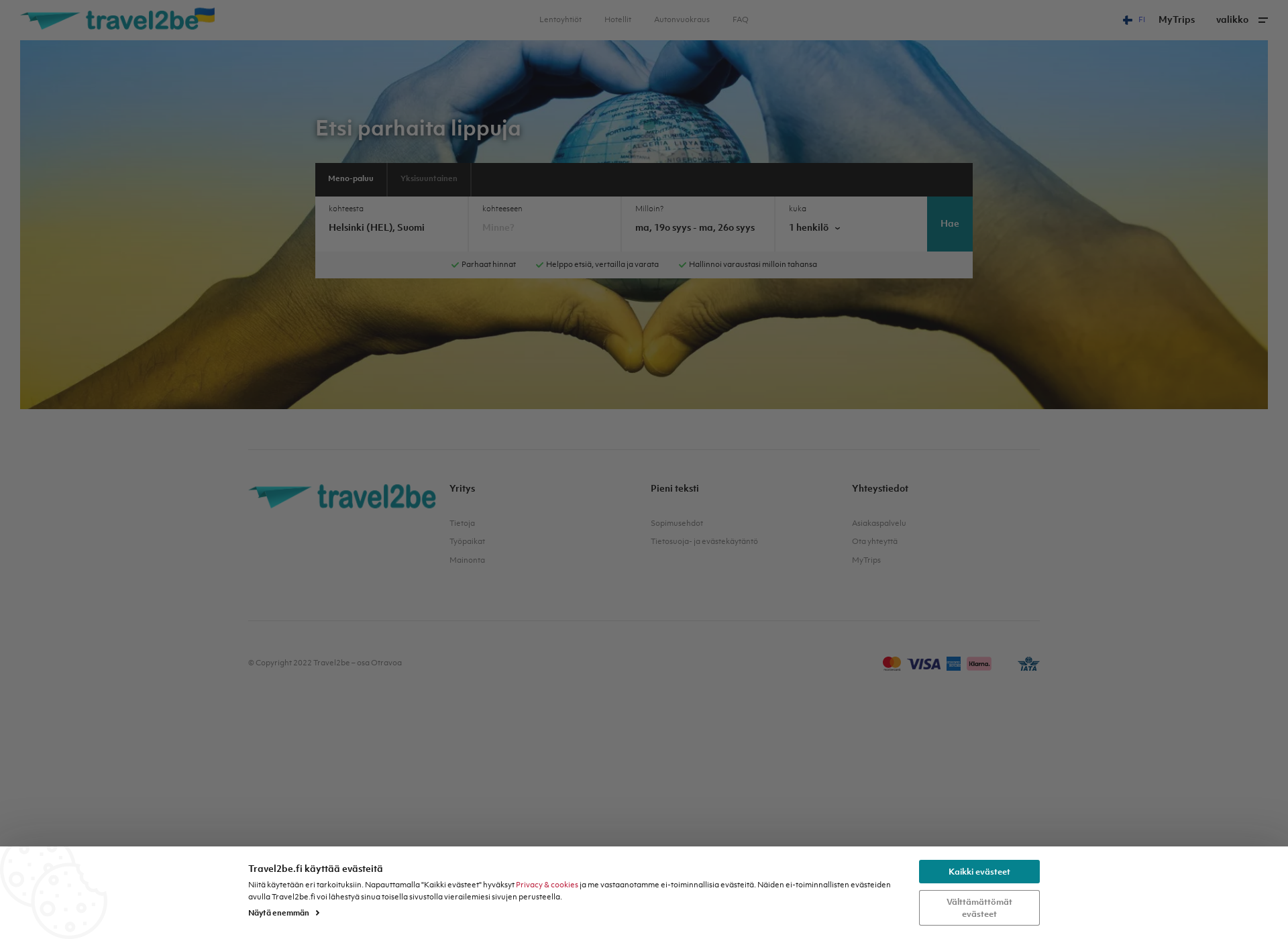 Screenshot for travel2be.fi