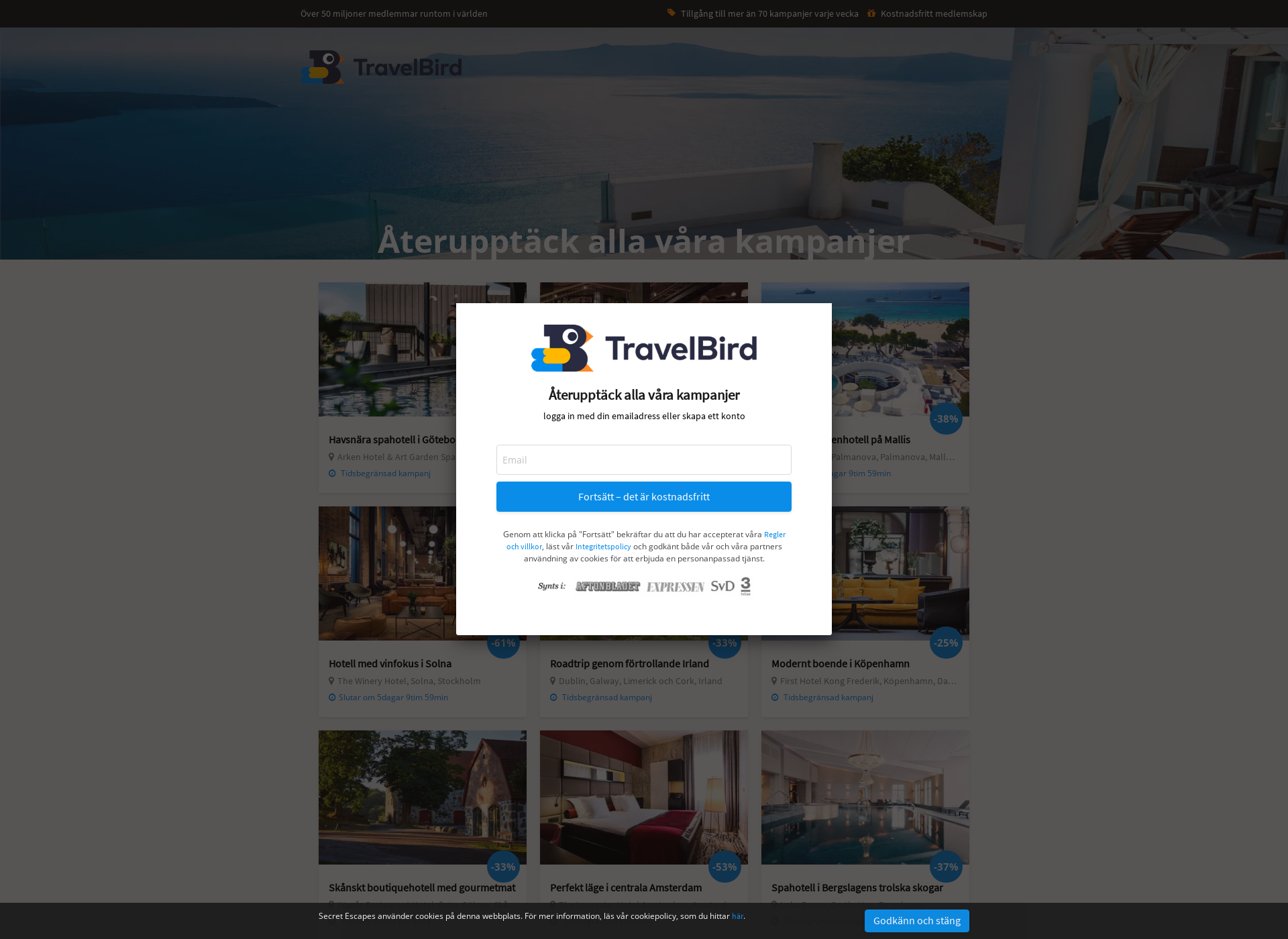 Screenshot for travelbird.fi