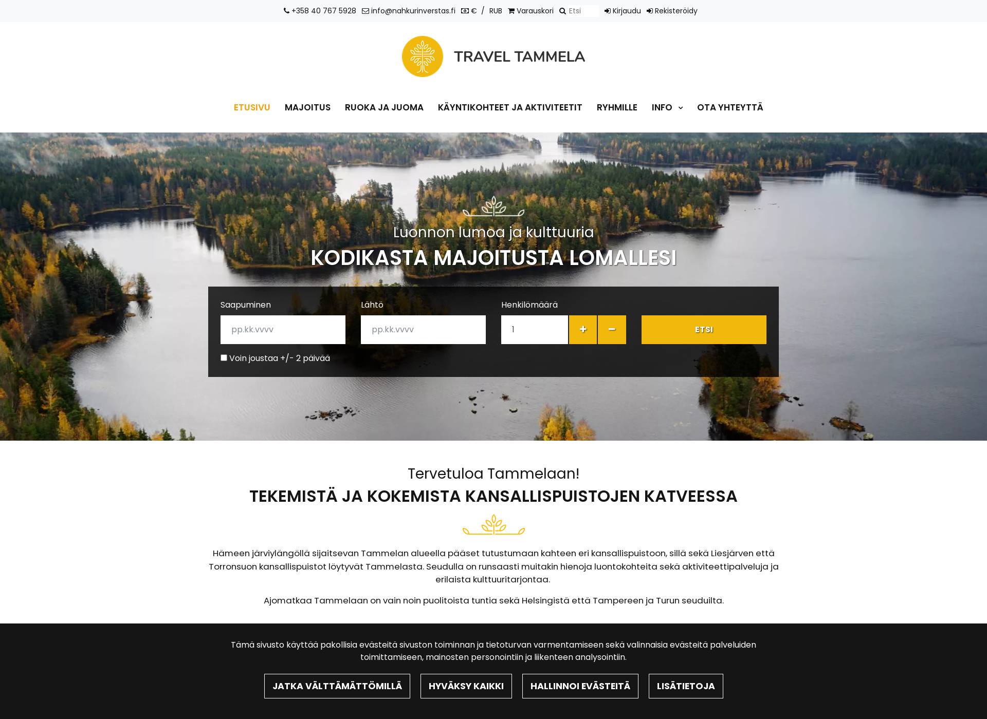 Screenshot for traveltammela.fi