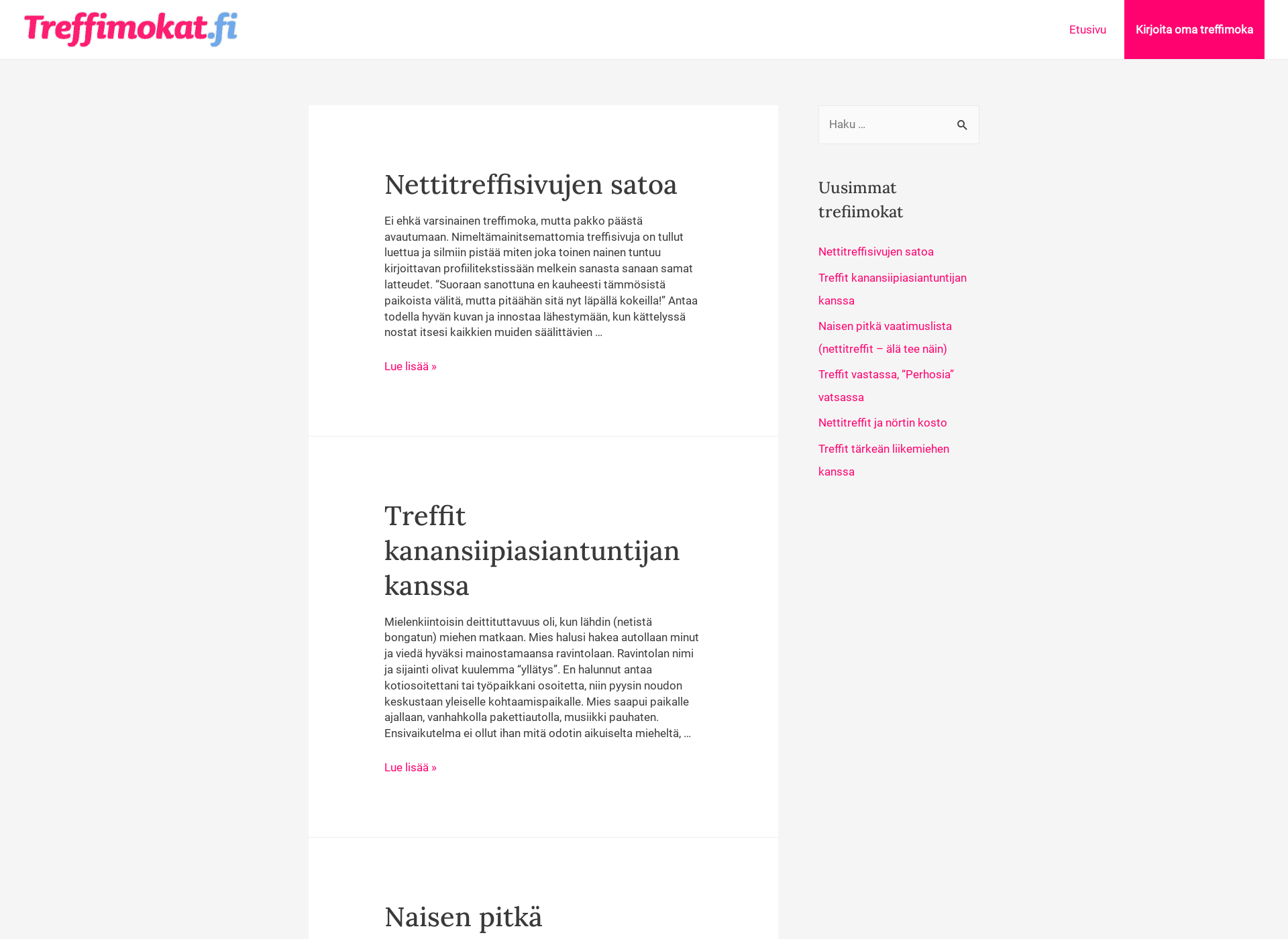 Skärmdump för treffimokat.fi