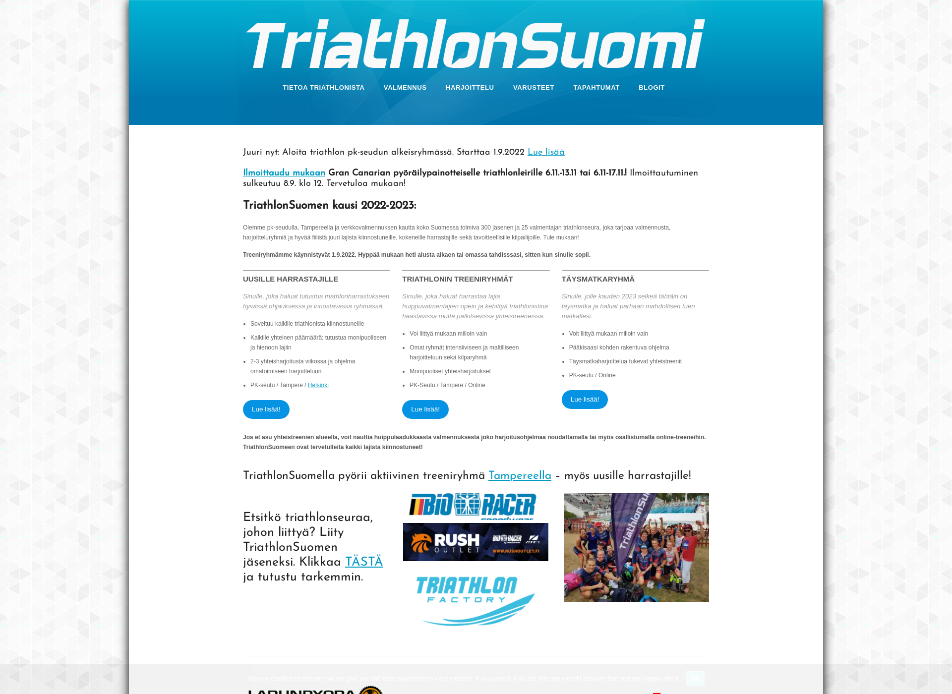 Screenshot for triathlonsuomi.com