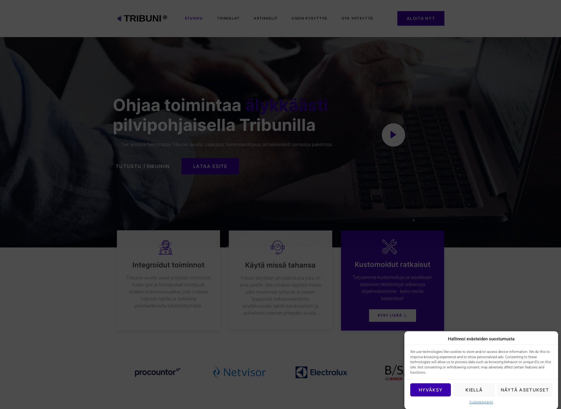 Skärmdump för tribuni.fi