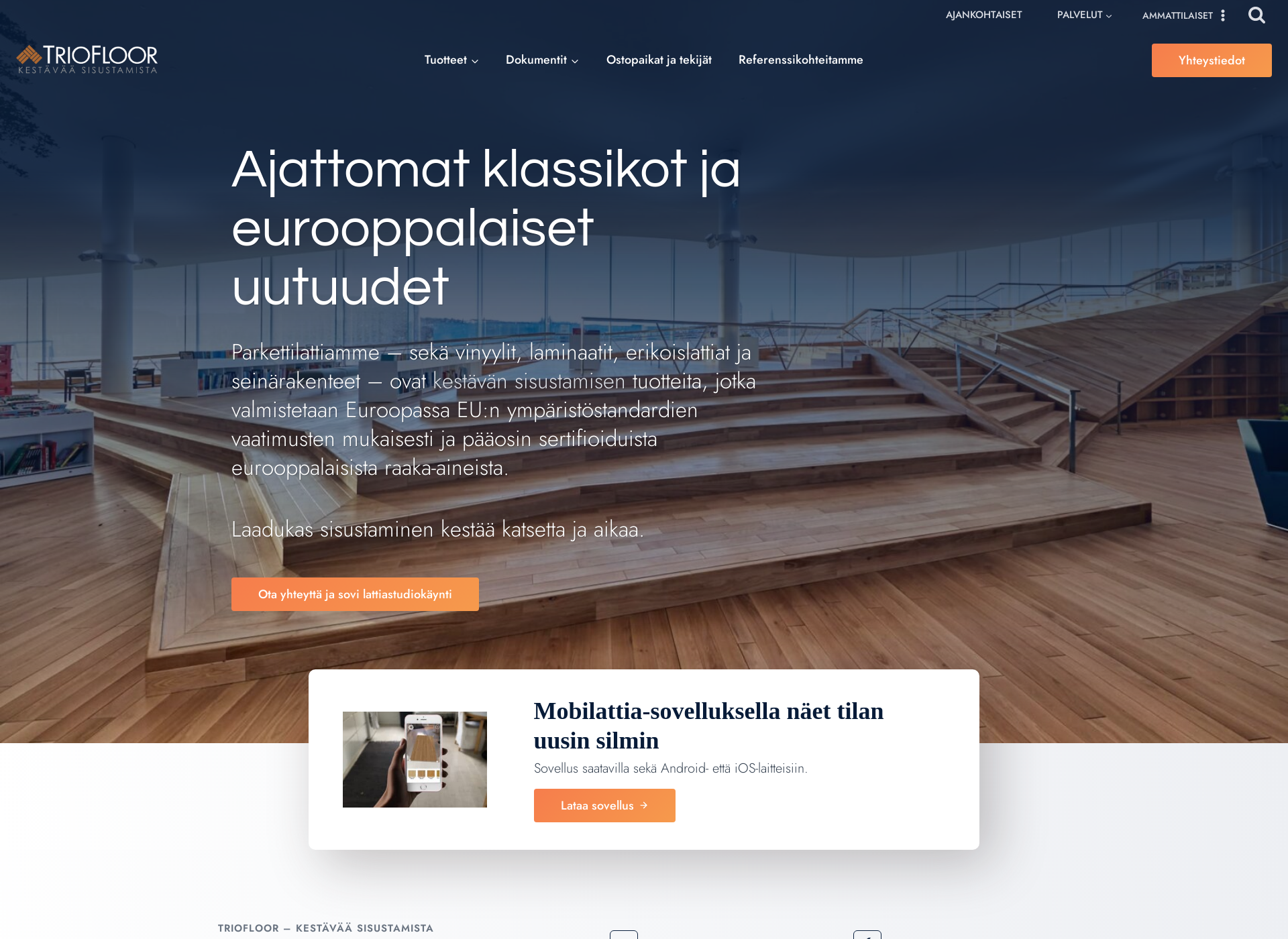 Skärmdump för triofloor.fi