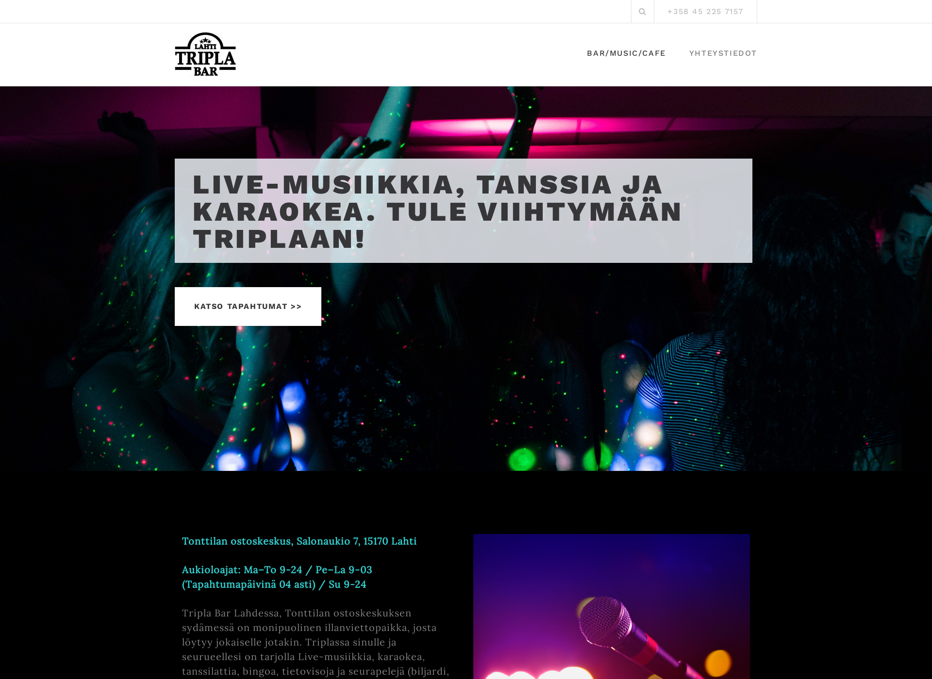 Skärmdump för triplabar.fi