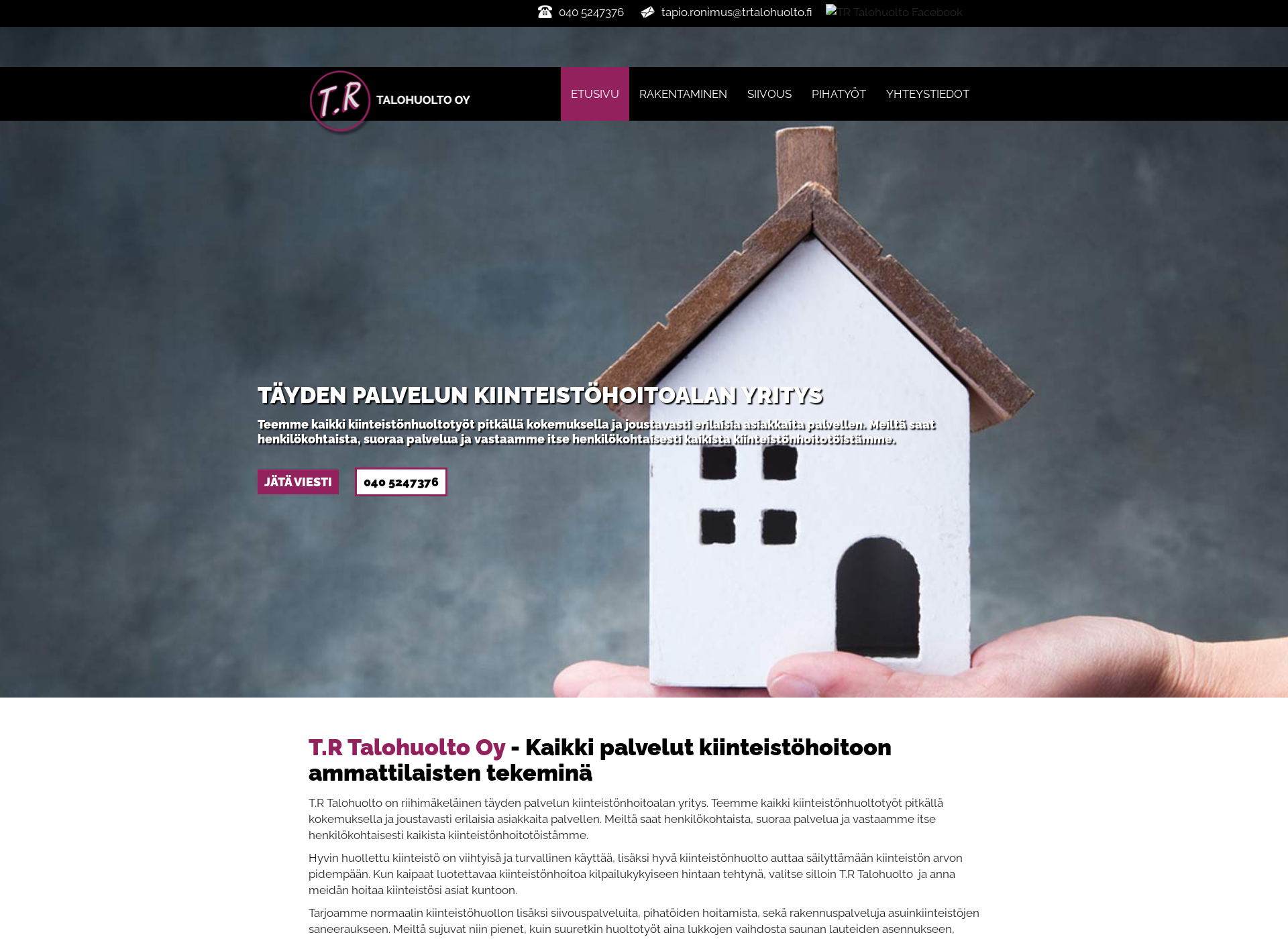 Screenshot for trtalohuolto.fi
