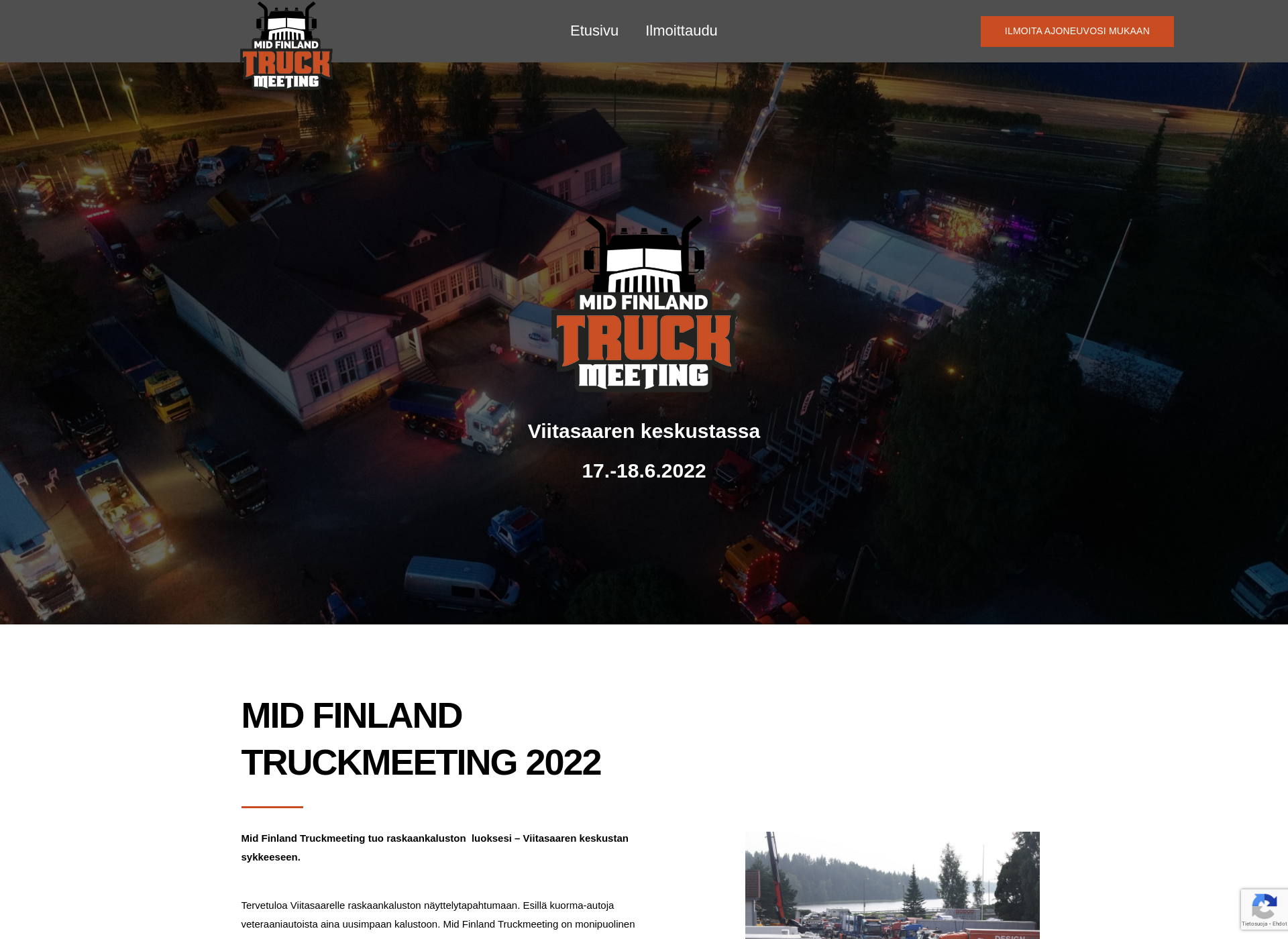 Skärmdump för truckmeeting.fi