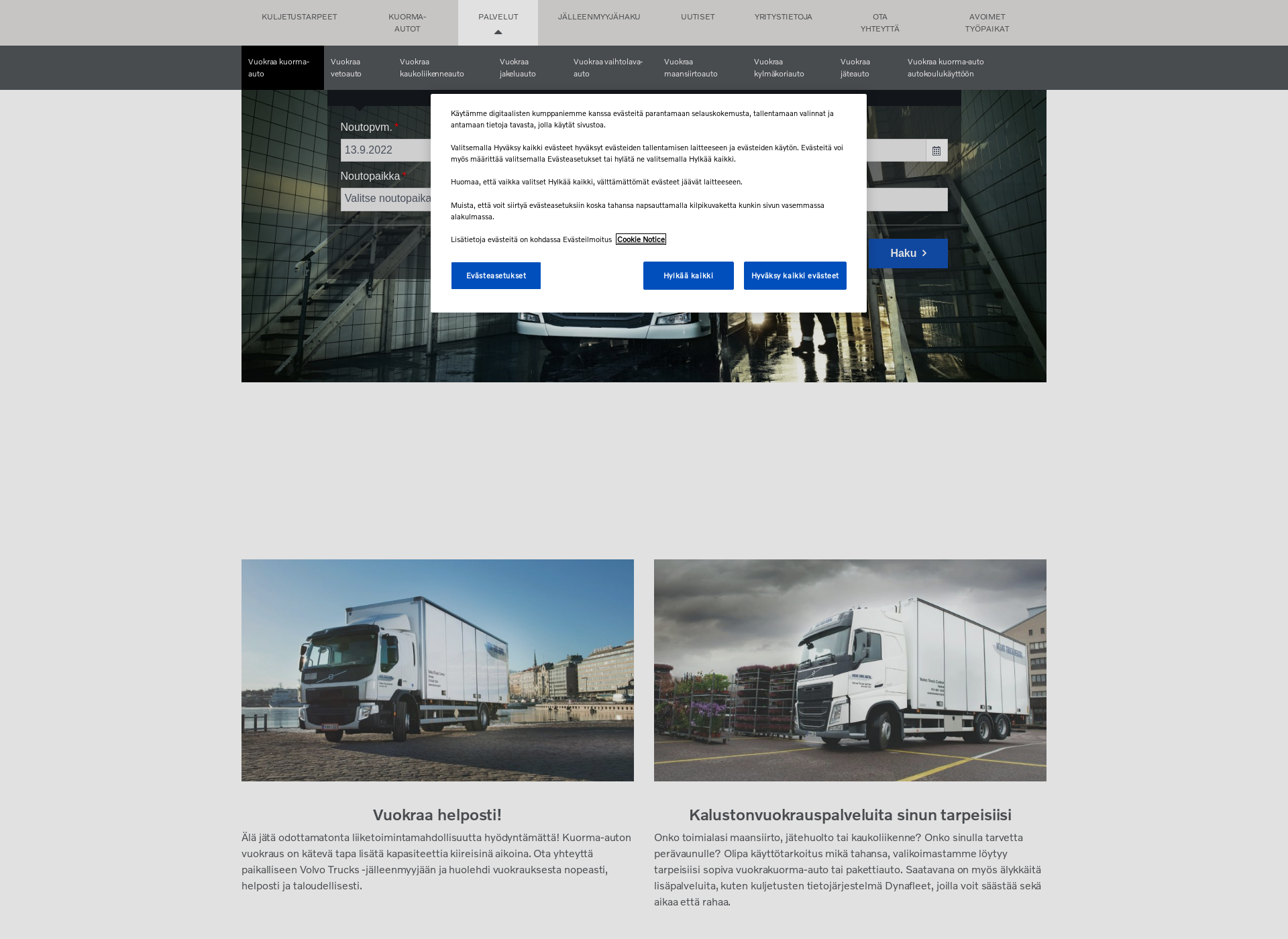 Screenshot for truckrental.fi