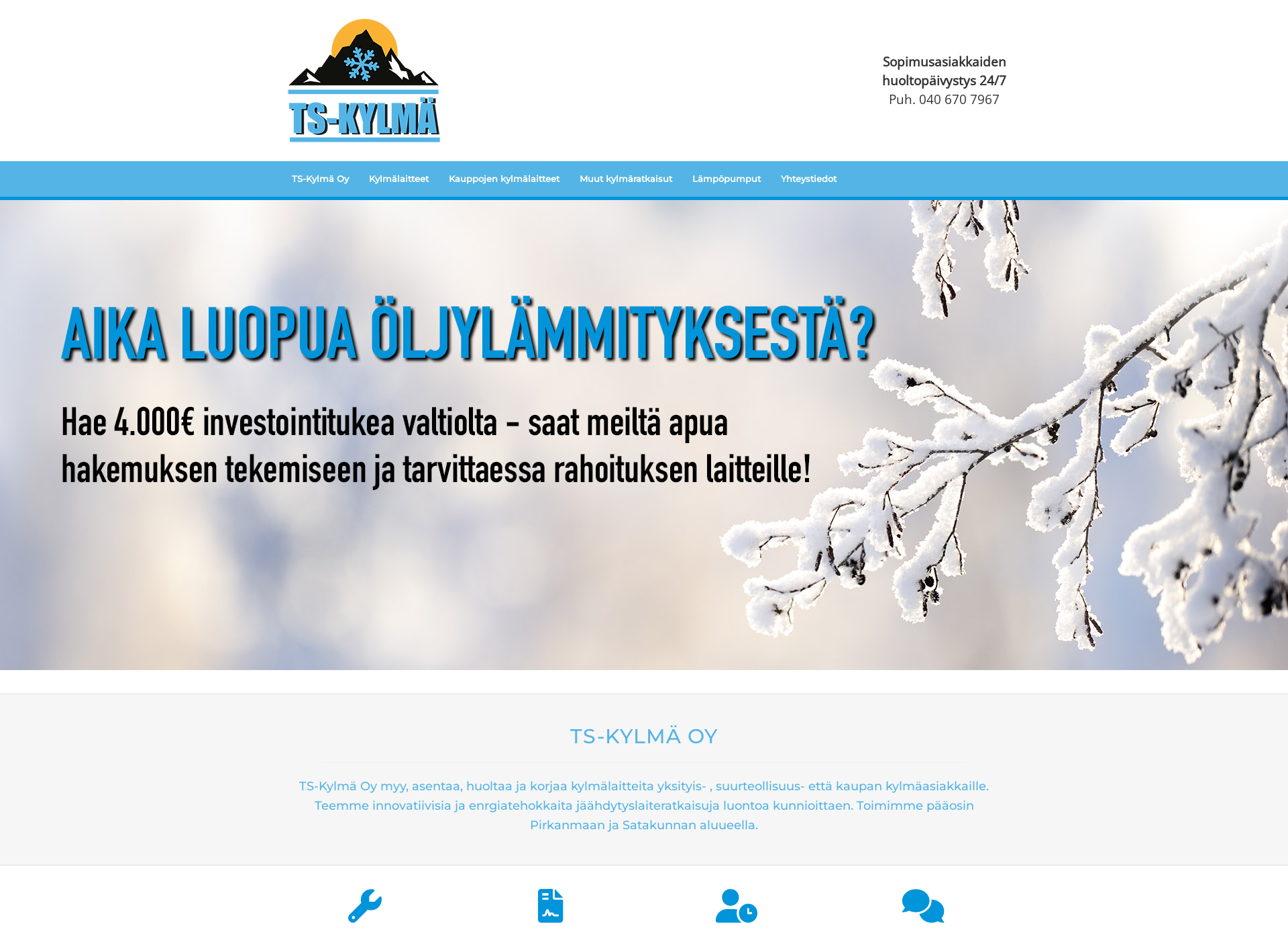 Screenshot for ts-kylmä.fi