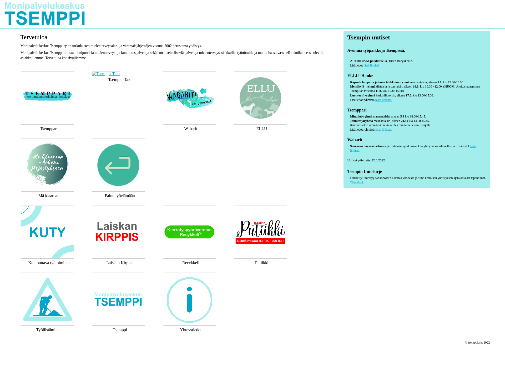 Screenshot for tsemppi.net
