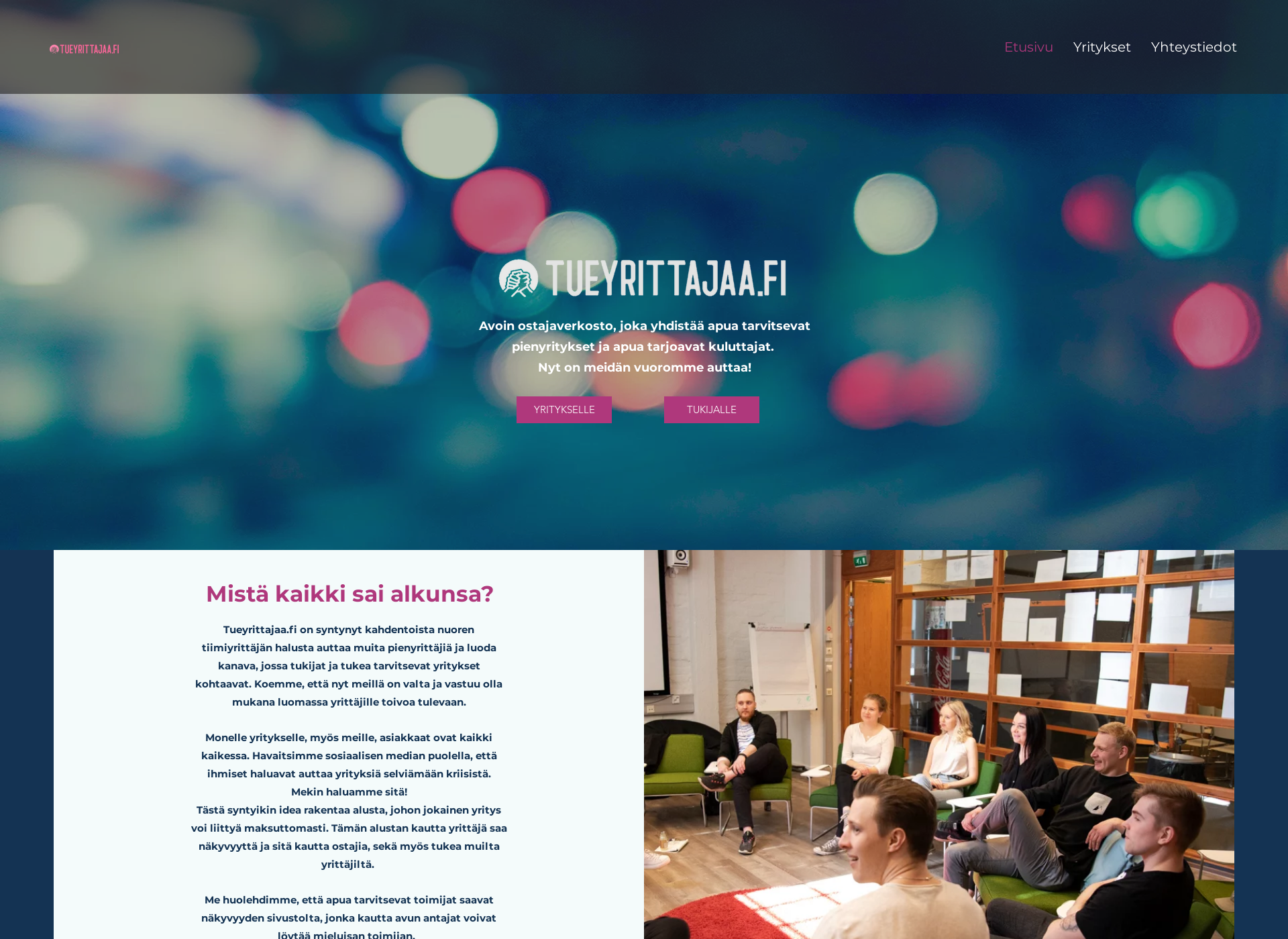 Screenshot for tueyrittajaa.fi