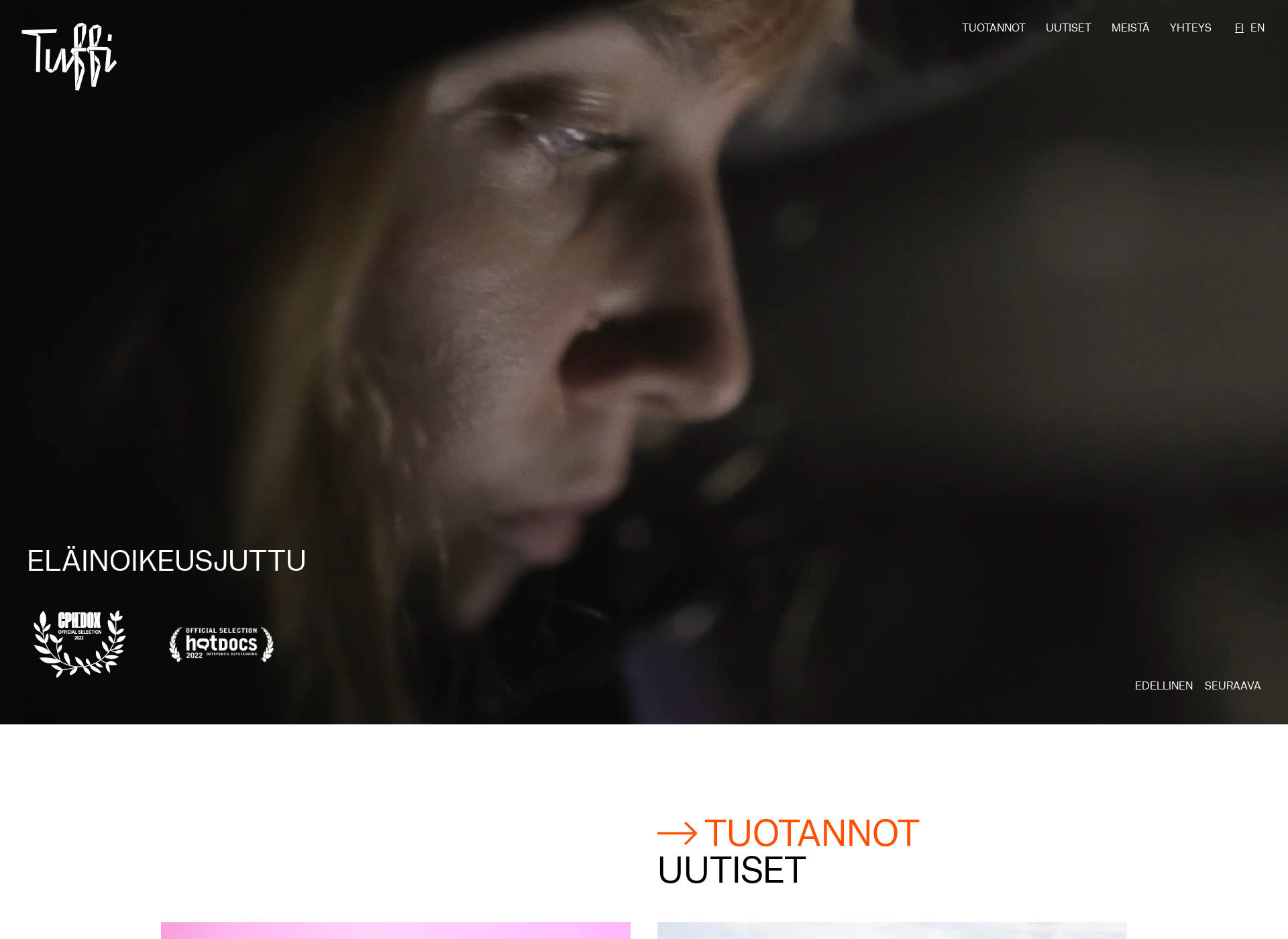 Skärmdump för tuffifilms.fi