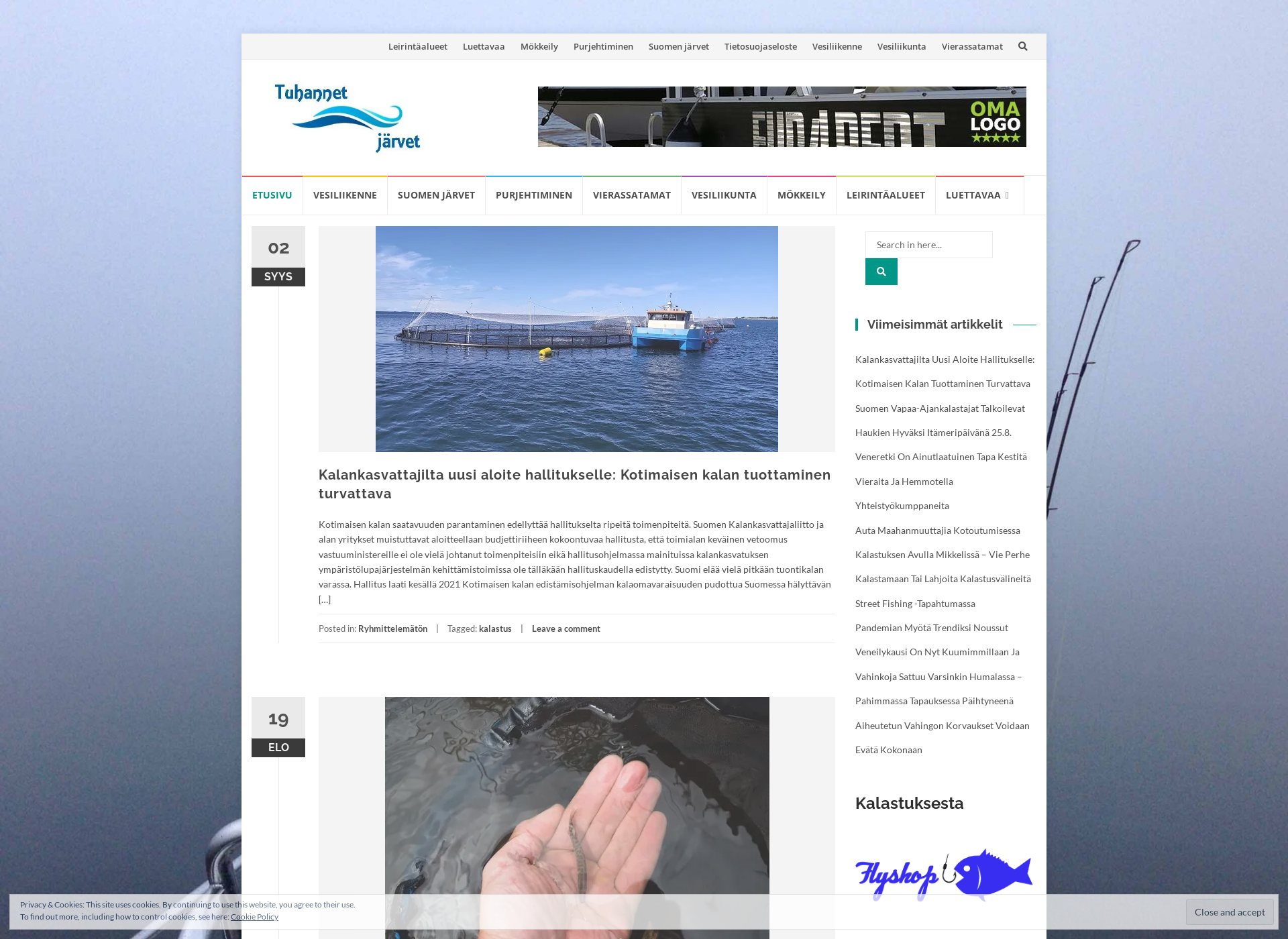 Screenshot for tuhannetjarvet.fi