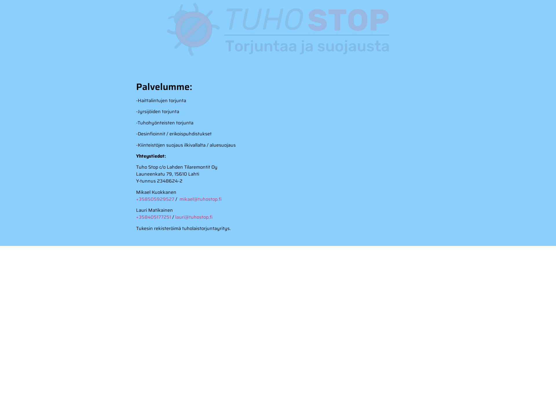 Screenshot for tuhostop.fi