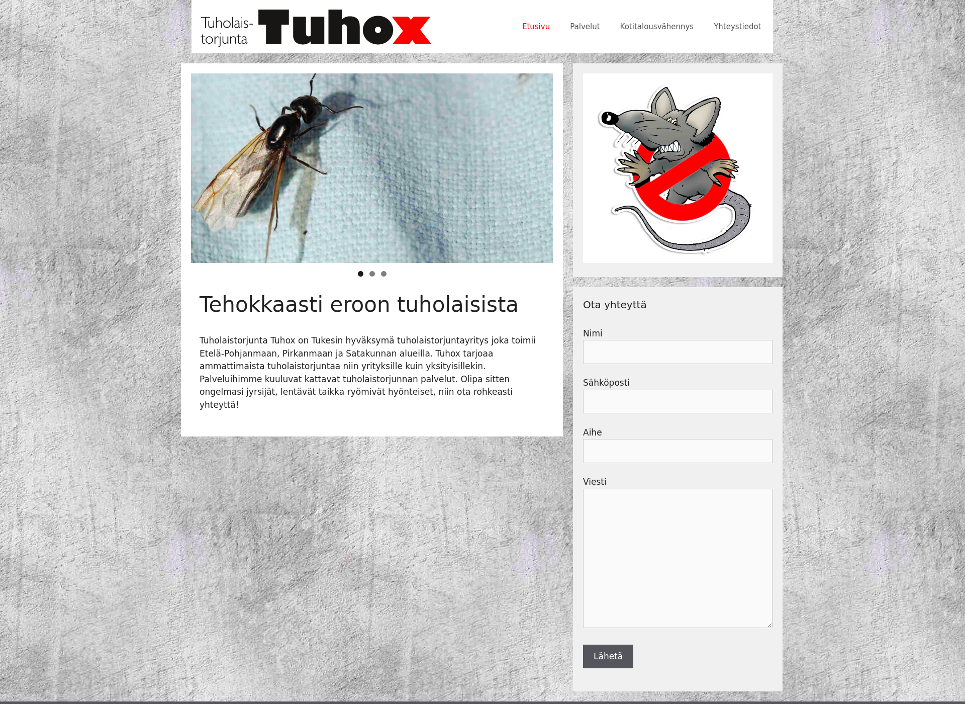 Skärmdump för tuhox.fi