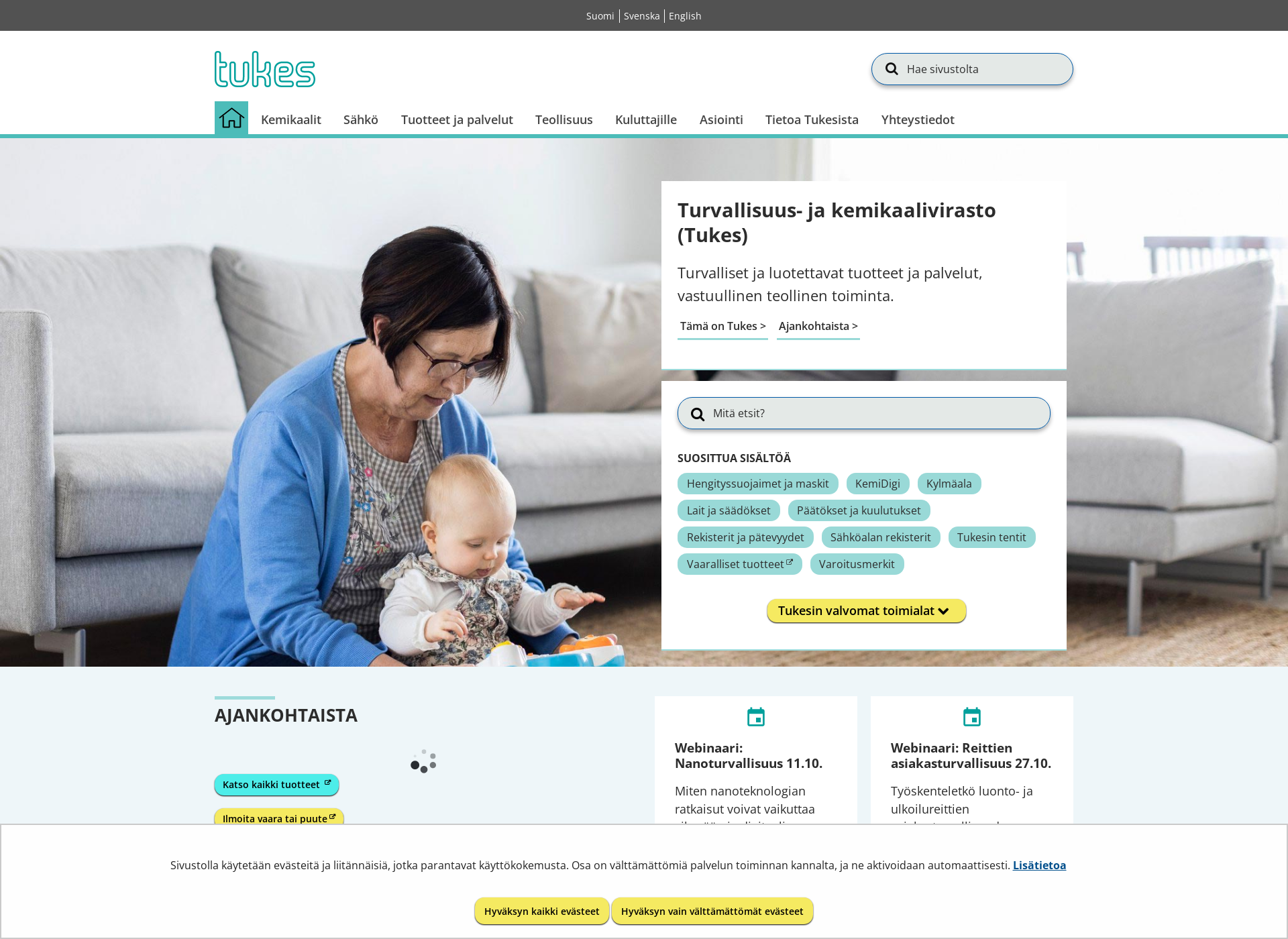 Screenshot for tukes.fi