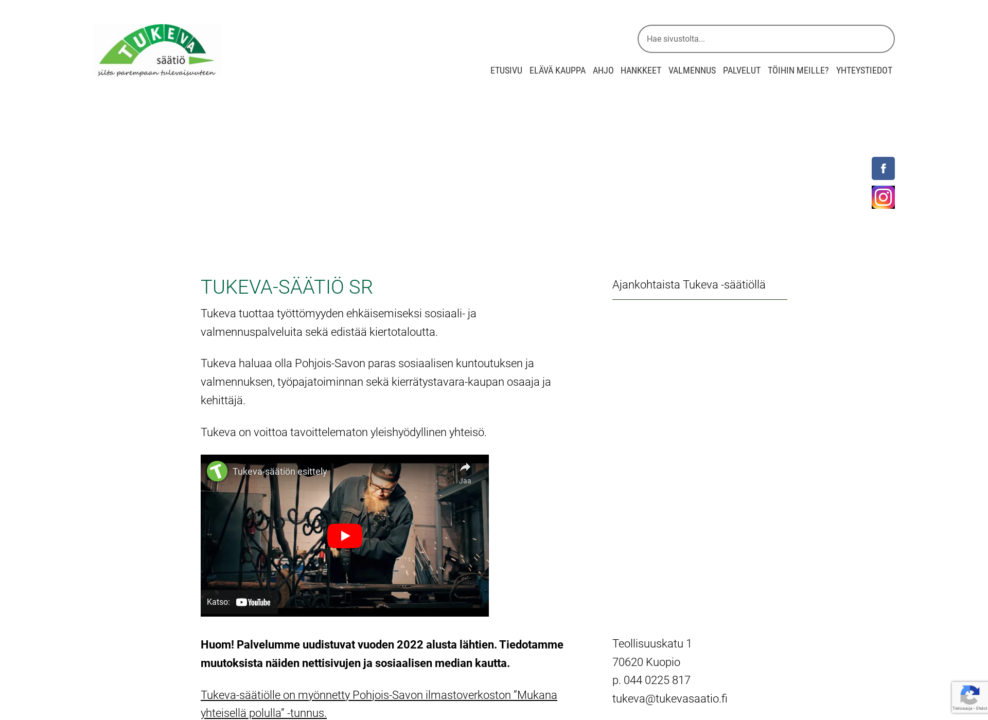 Screenshot for tukevasaatio.fi