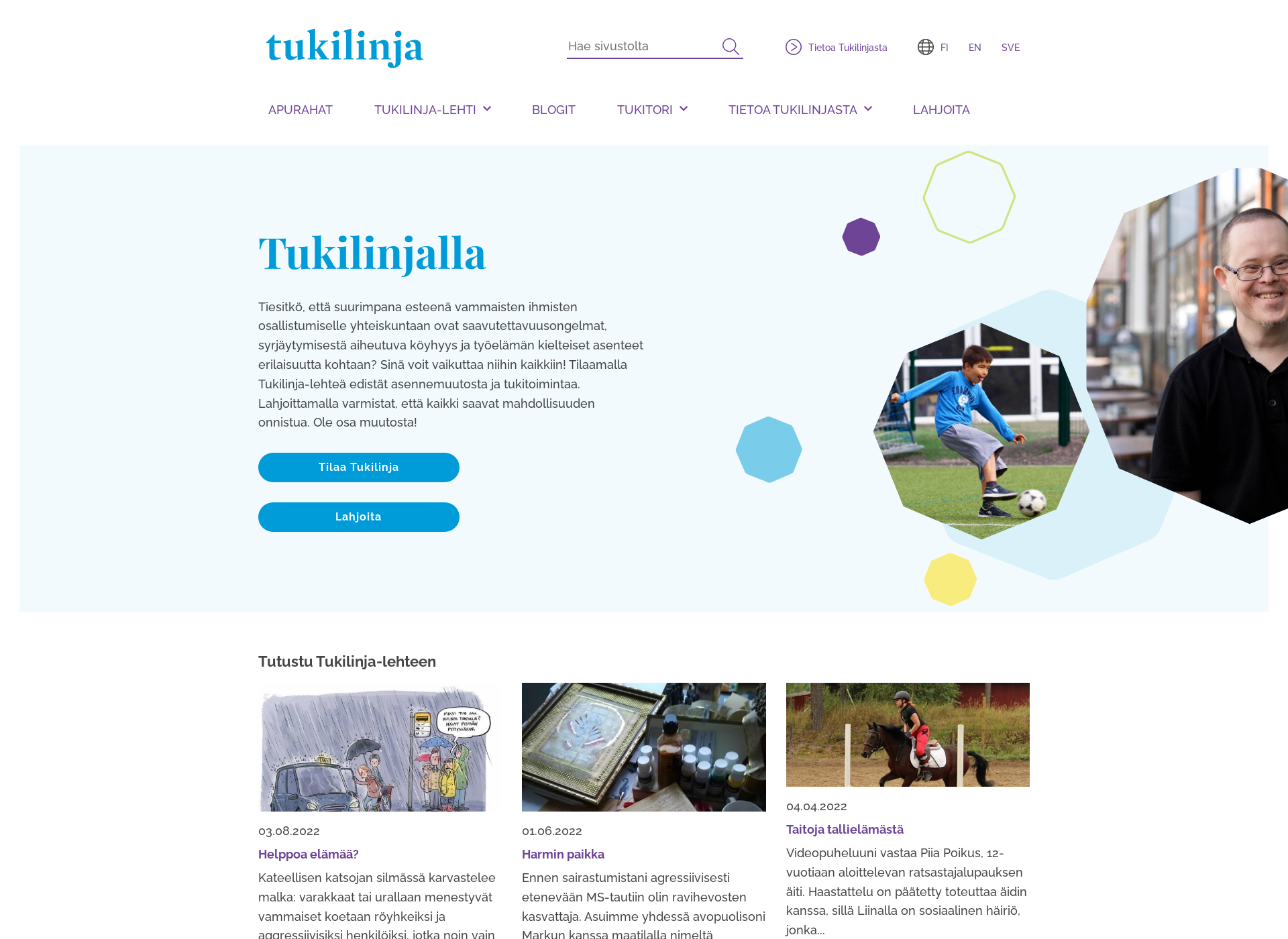 Screenshot for tukilinja.fi